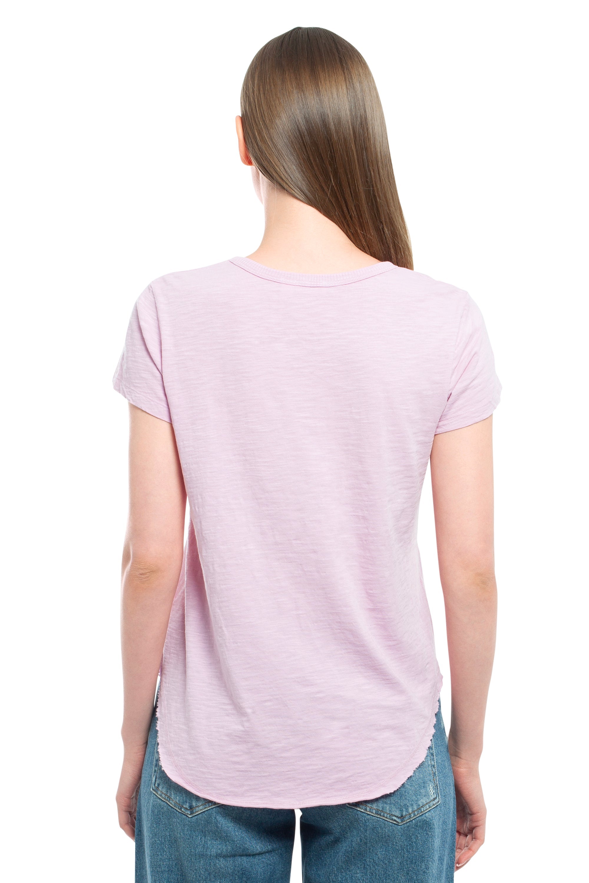 Short Sleeve Shrunken V-Neck Shirttail