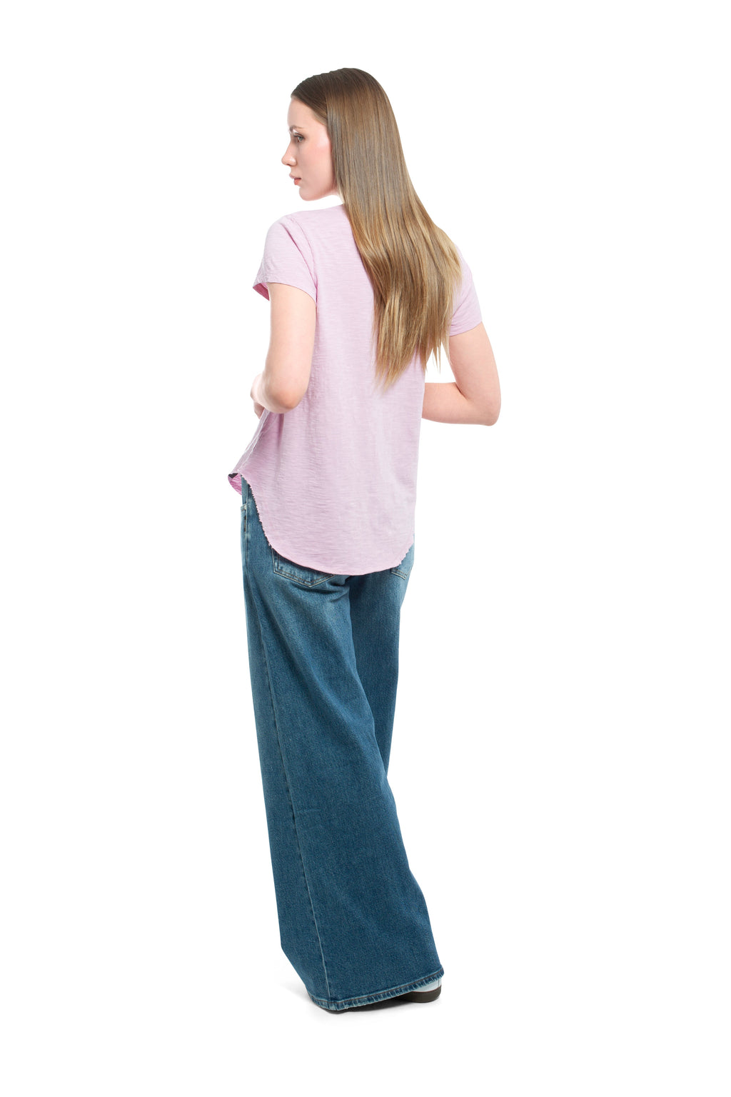 Short Sleeve Shrunken V-Neck Shirttail