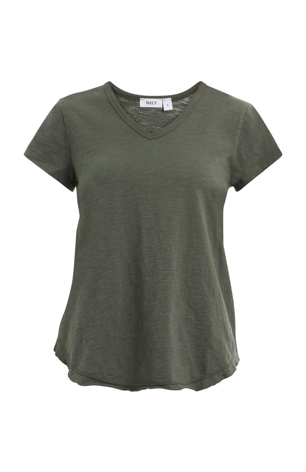 Short Sleeve Shrunken V-Neck Shirttail
