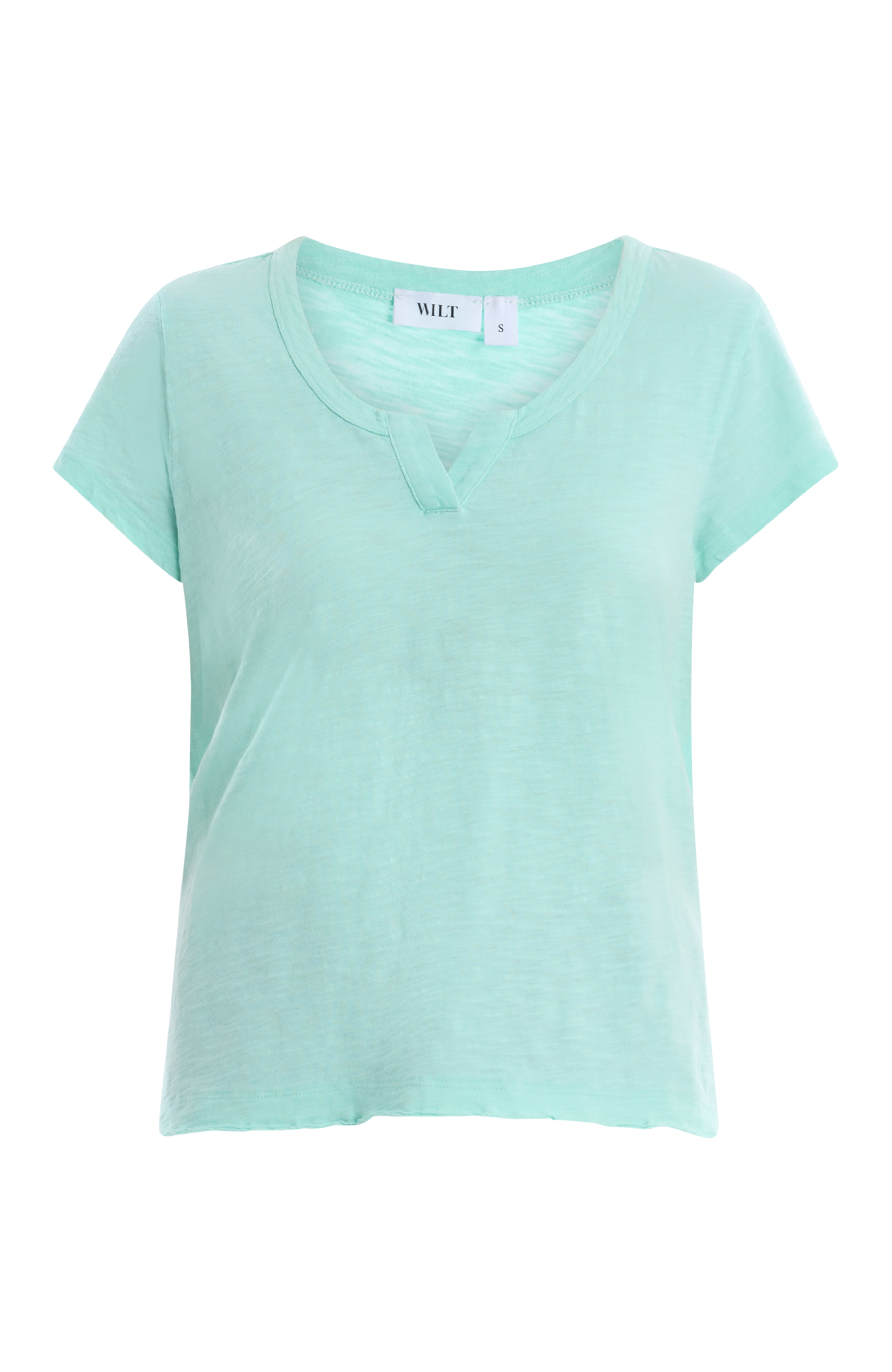 Short sleeve placket hi-lo tee