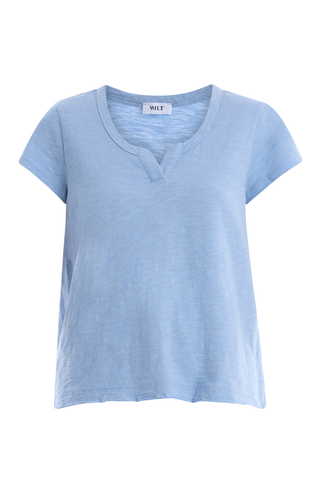 Short sleeve placket hi-lo tee