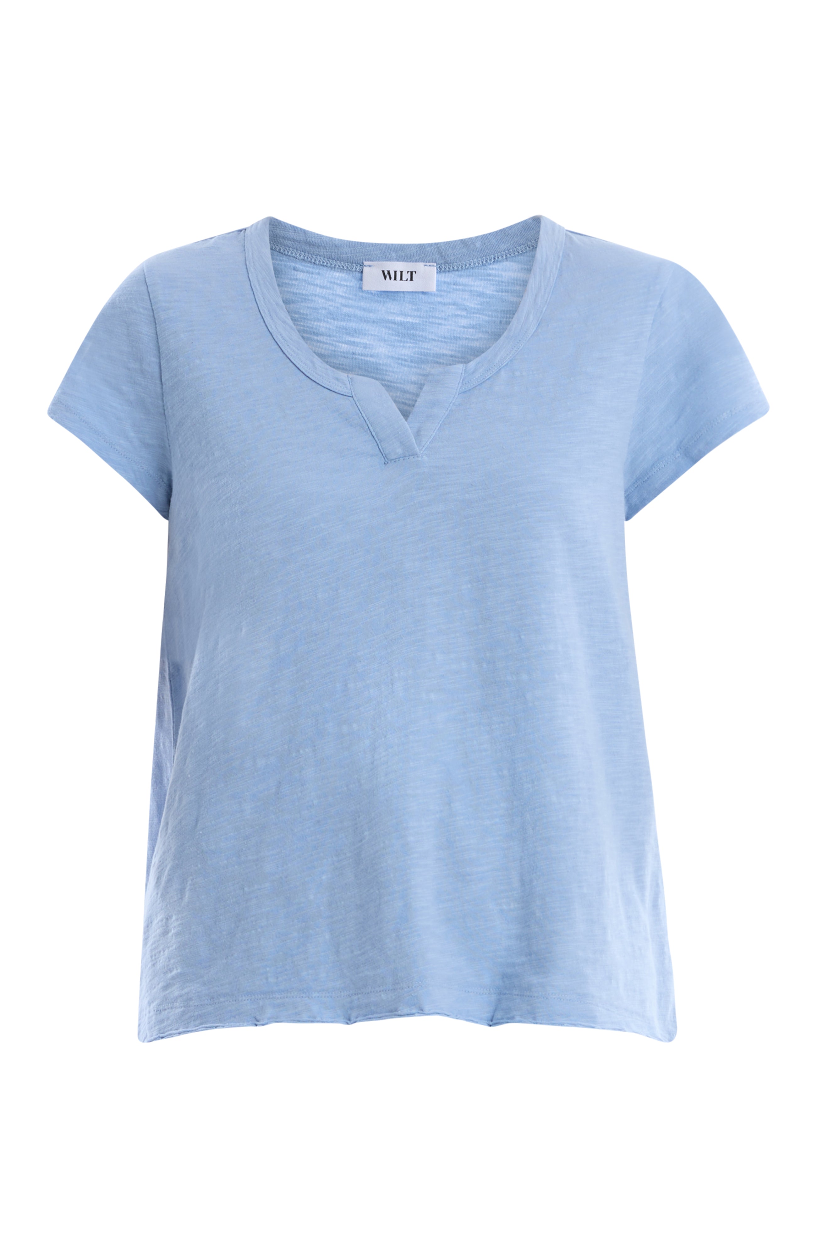 Short sleeve placket hi-lo tee