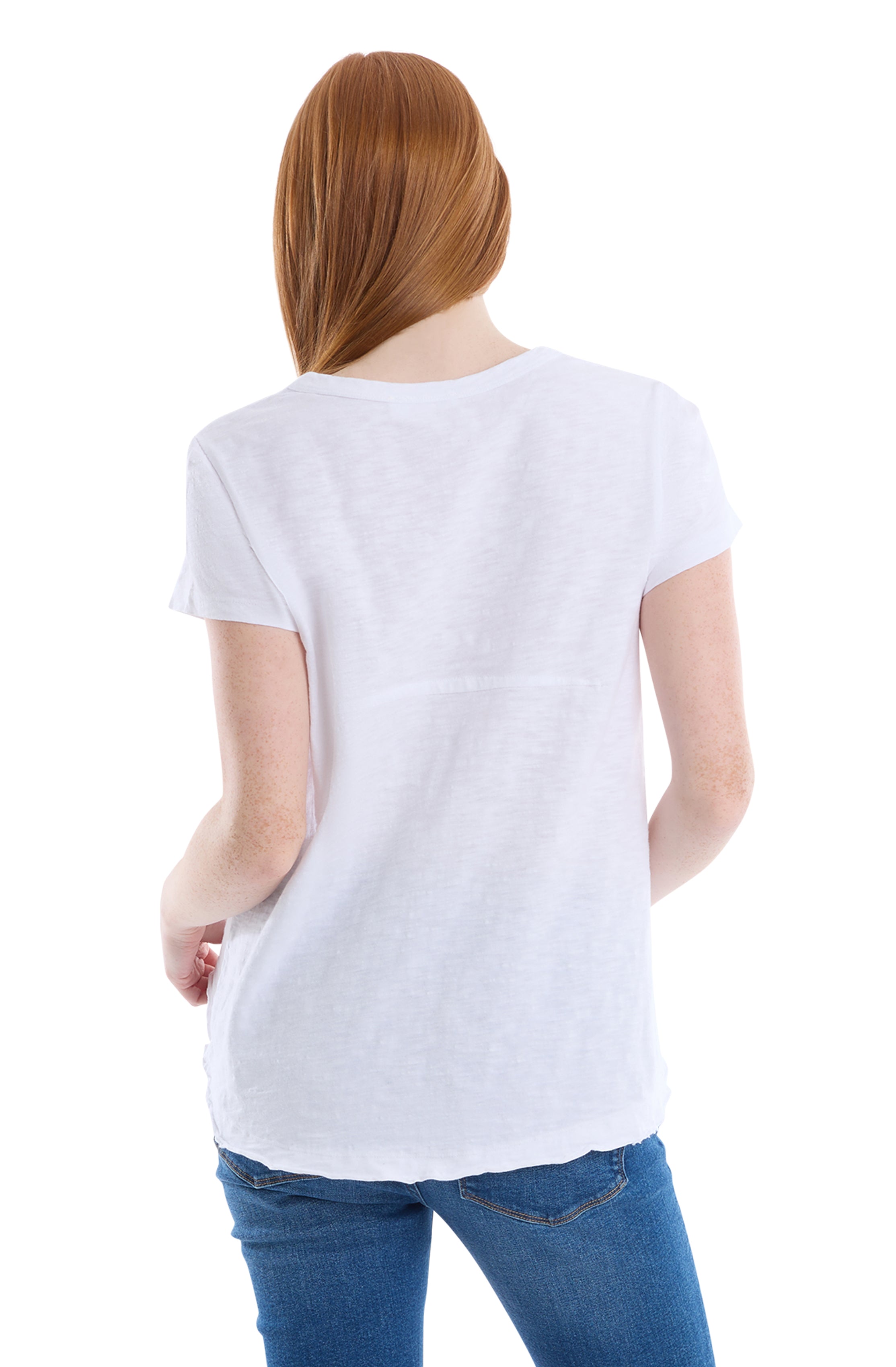 Short sleeve placket hi-lo tee