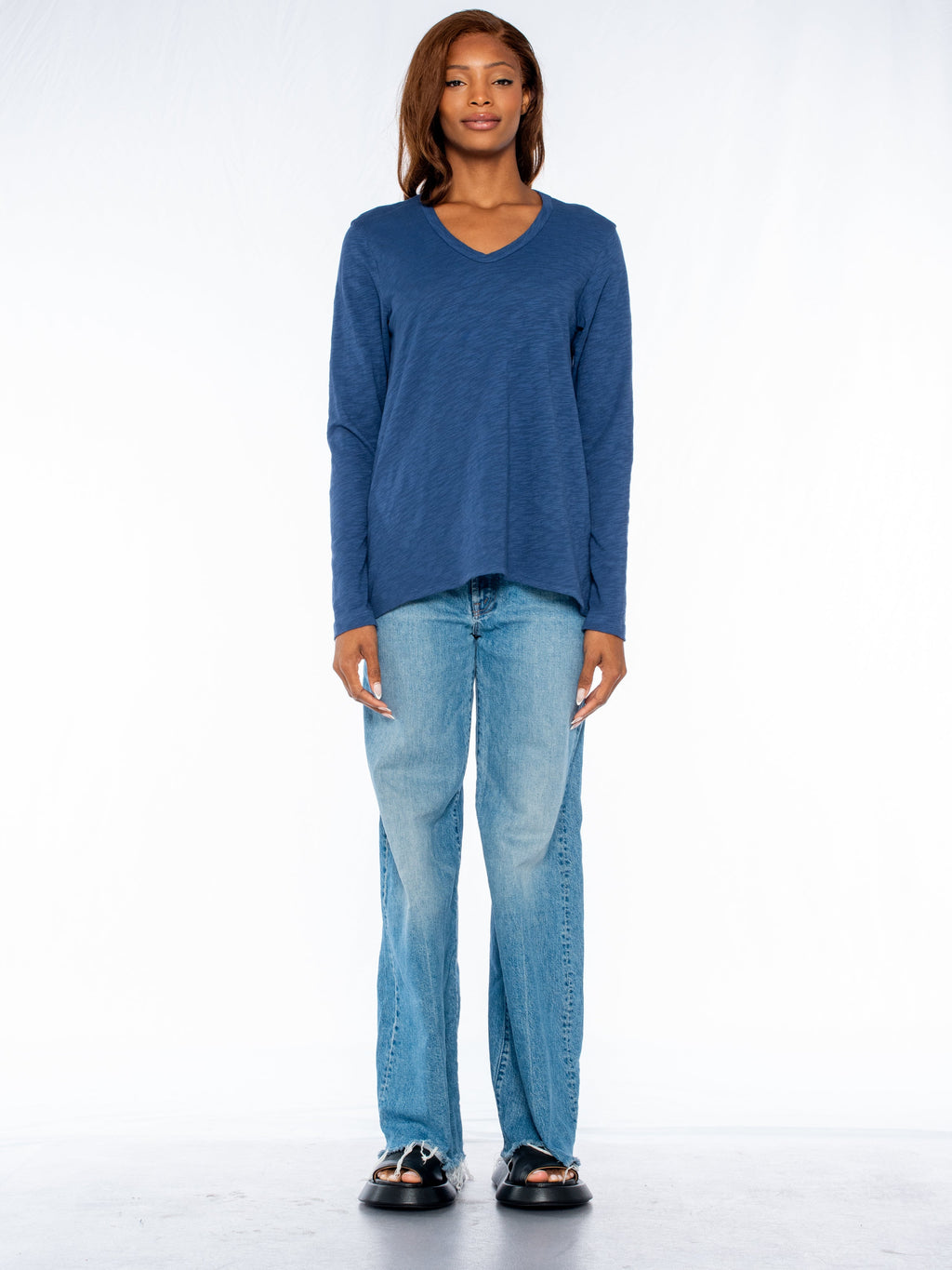 Long Sleeve Shrunken Boyfriend Top