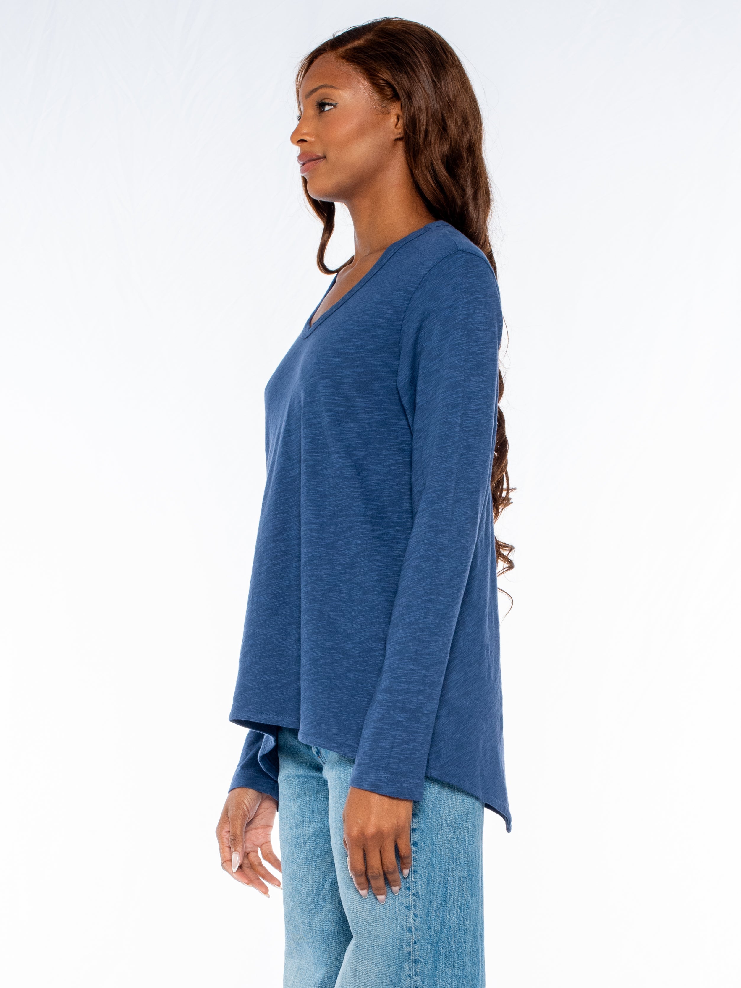 Long Sleeve Shrunken Boyfriend Top