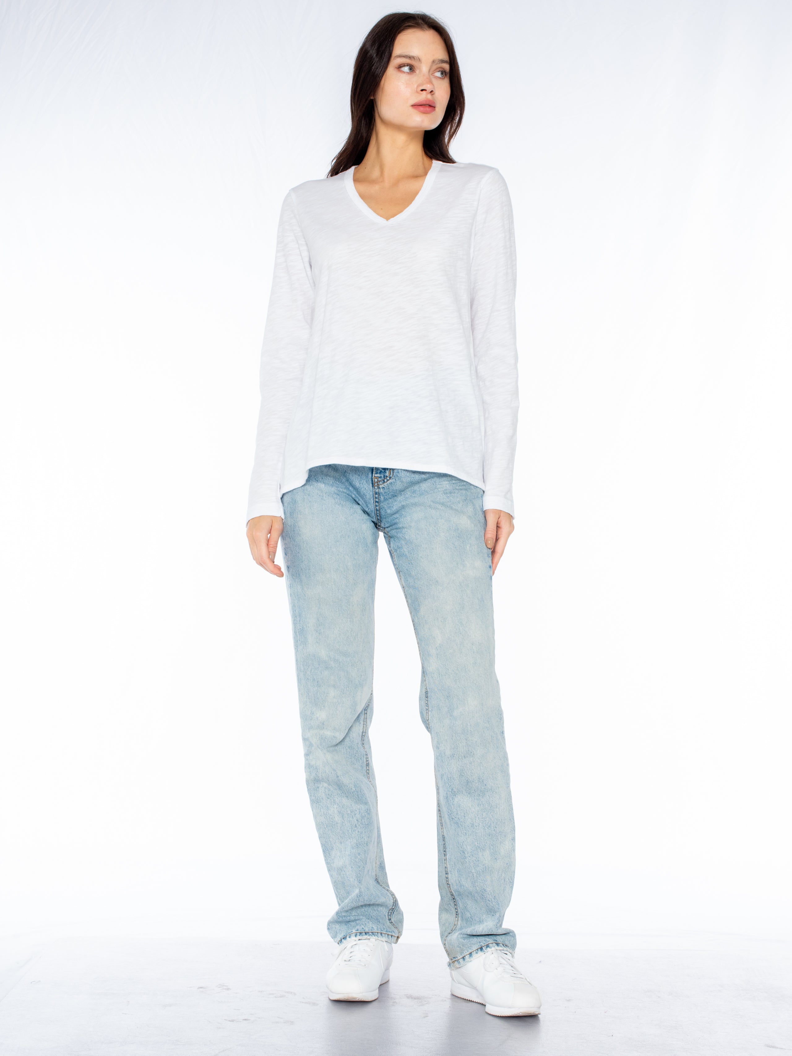 Long Sleeve Shrunken Boyfriend Top