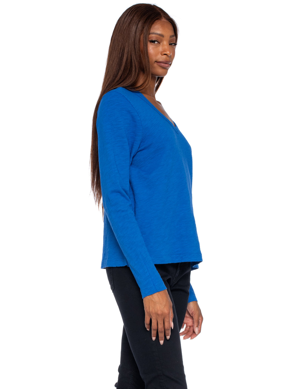 V-Neck Long Sleeve Baby Baby Fit Tee