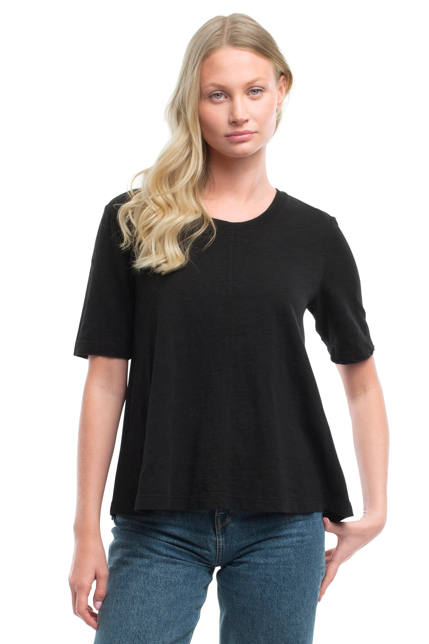 Elbow Sleeve Trapeze Top