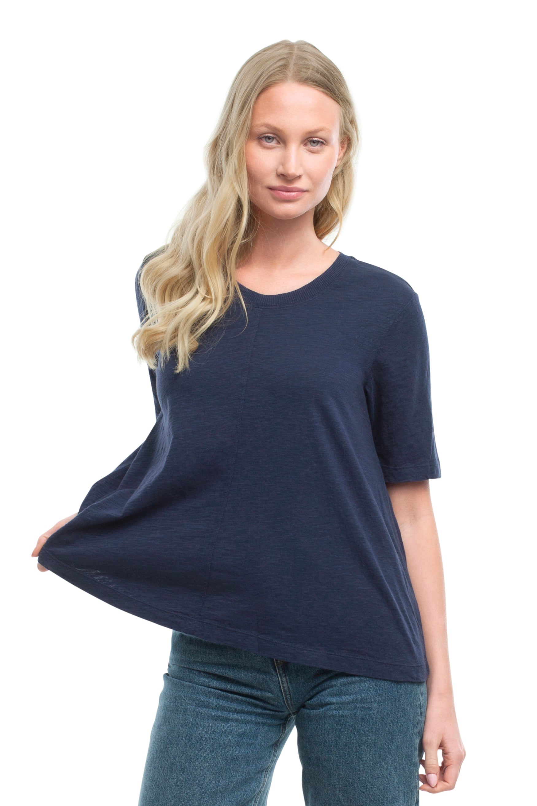 Elbow Sleeve Trapeze Top