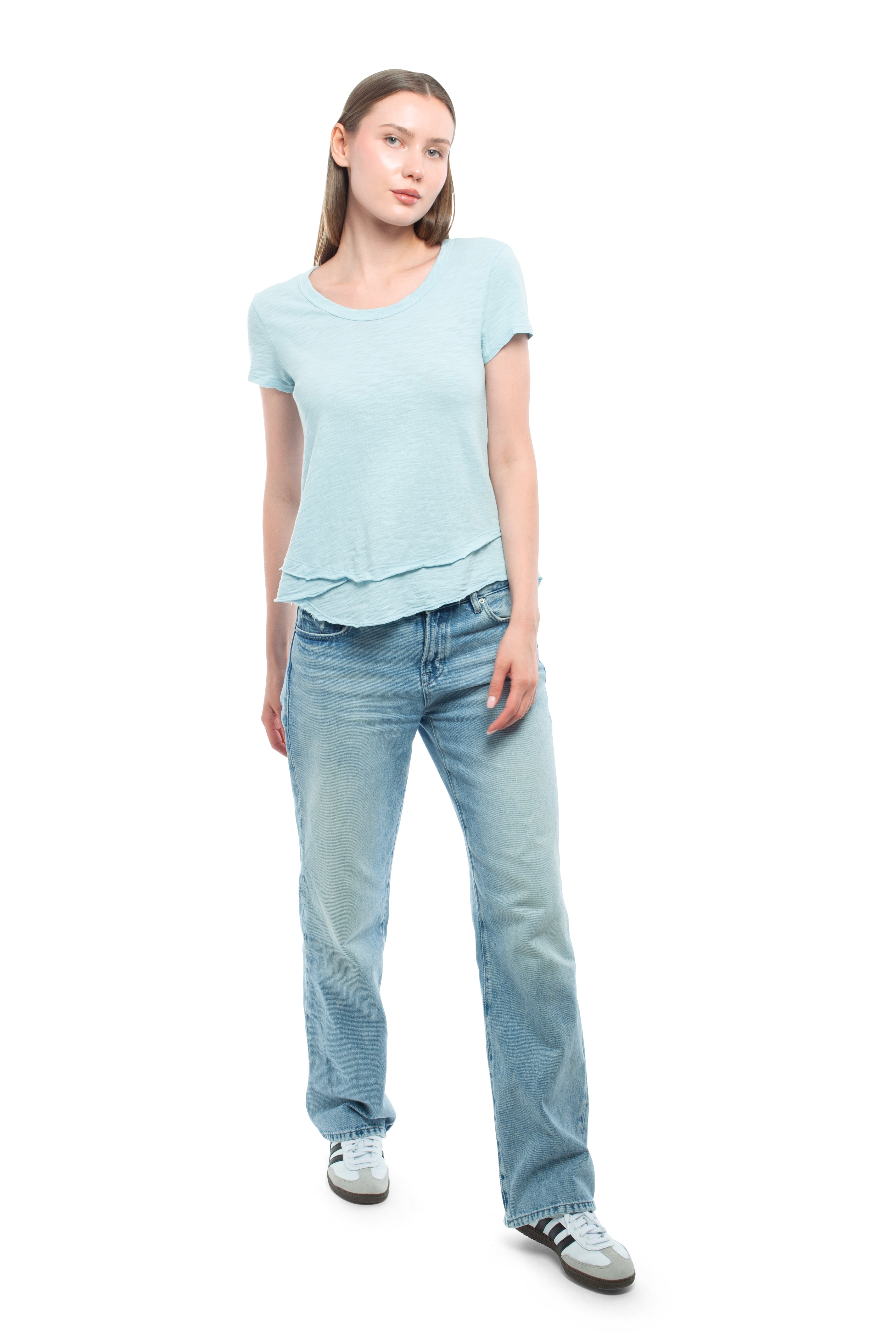 Short Sleeve Mock Layer Tee