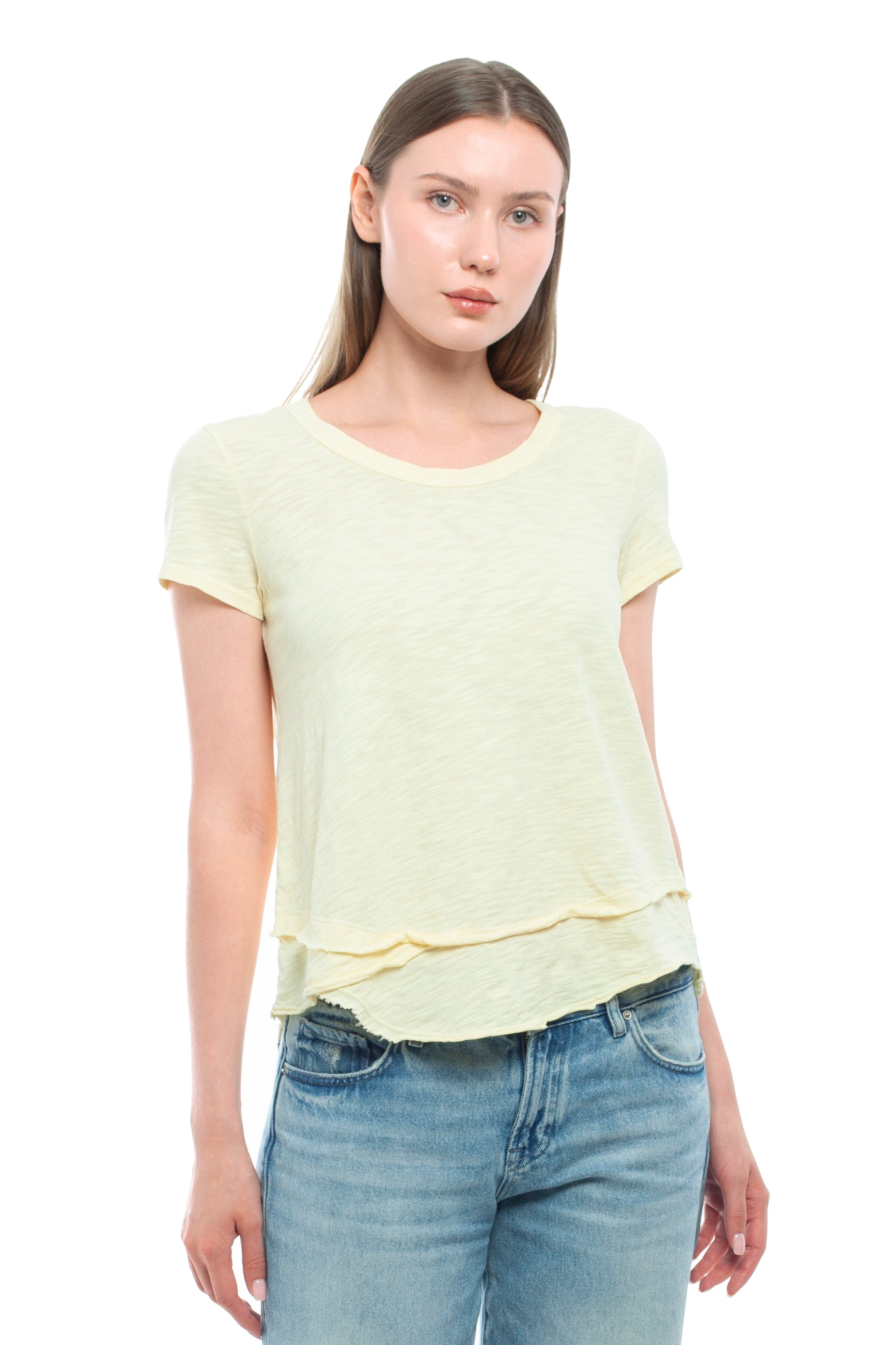 Short Sleeve Mock Layer Tee