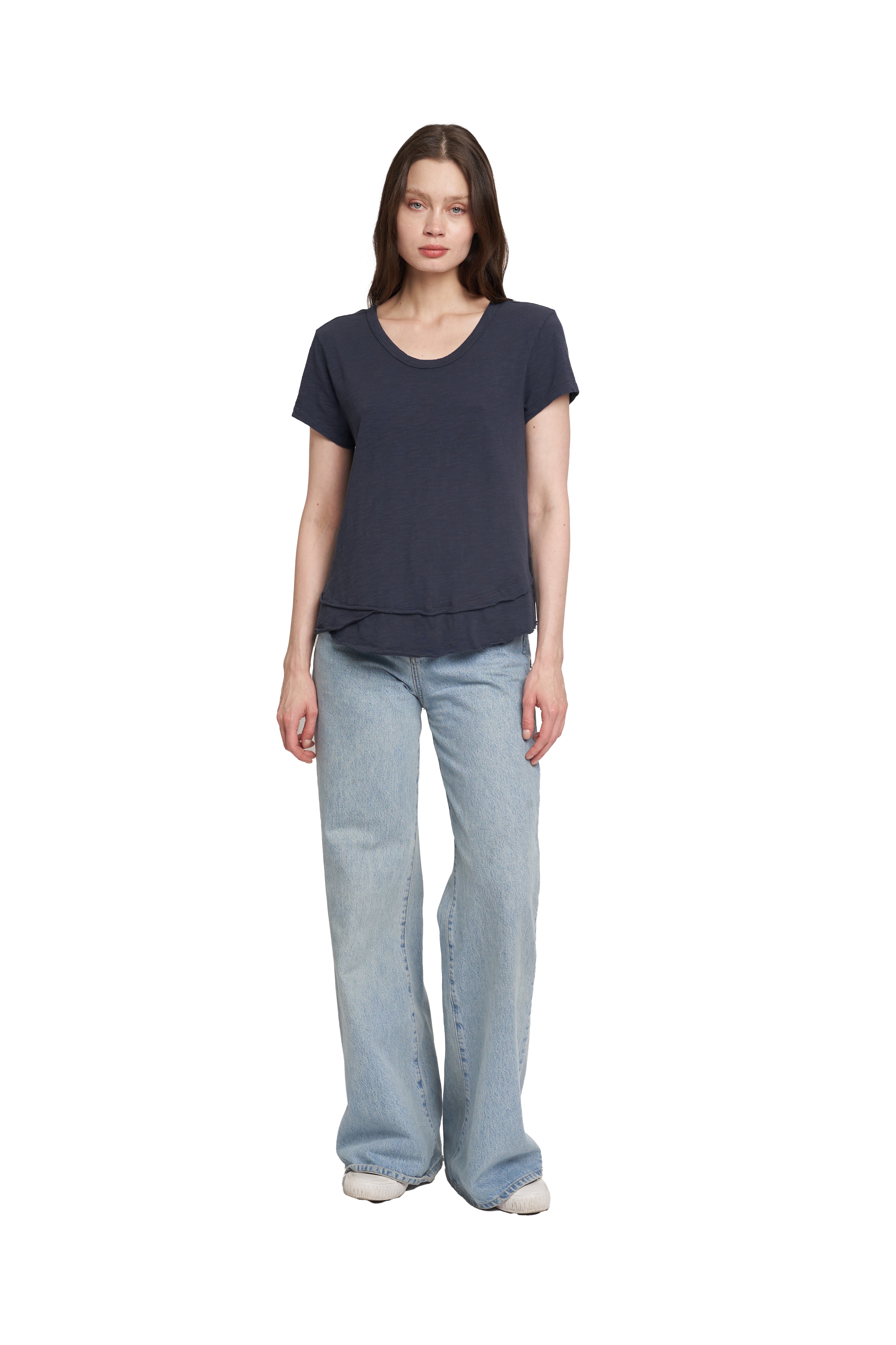 Short Sleeve Mock Layer Tee