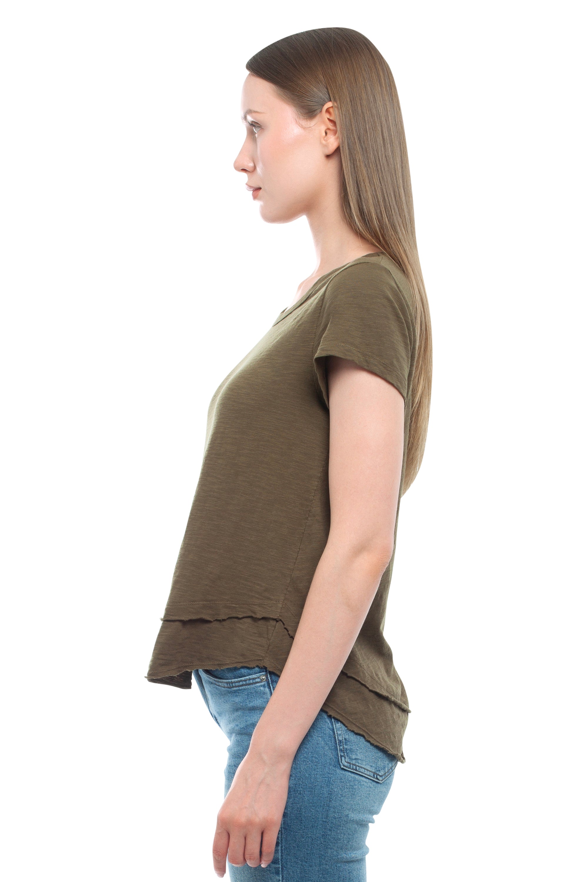 Short Sleeve Mock Layer Tee