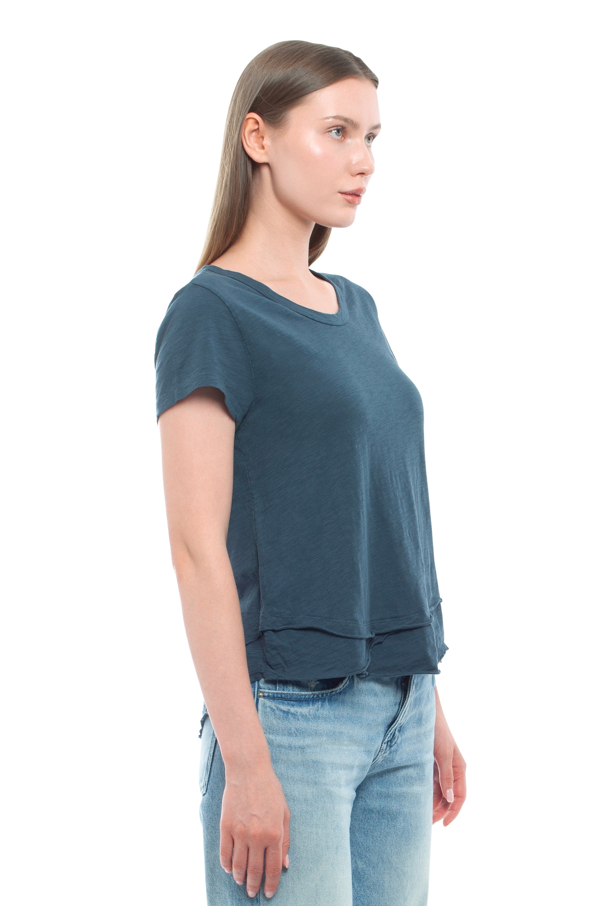 Short Sleeve Mock Layer Tee