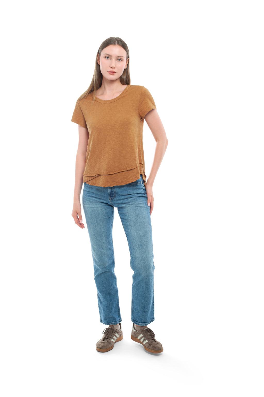 Short Sleeve Mock Layer Tee