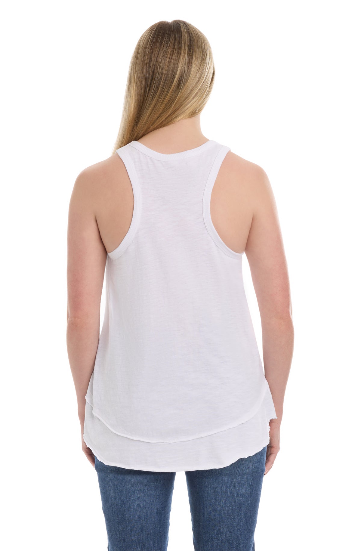 Shrunken Mock Hem Shirttail Tank