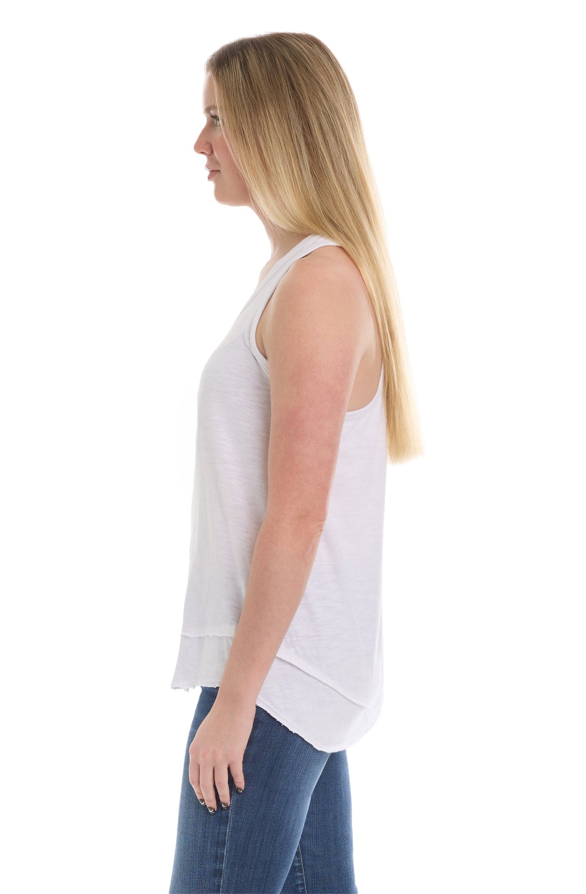 Shrunken Mock Hem Shirttail Tank