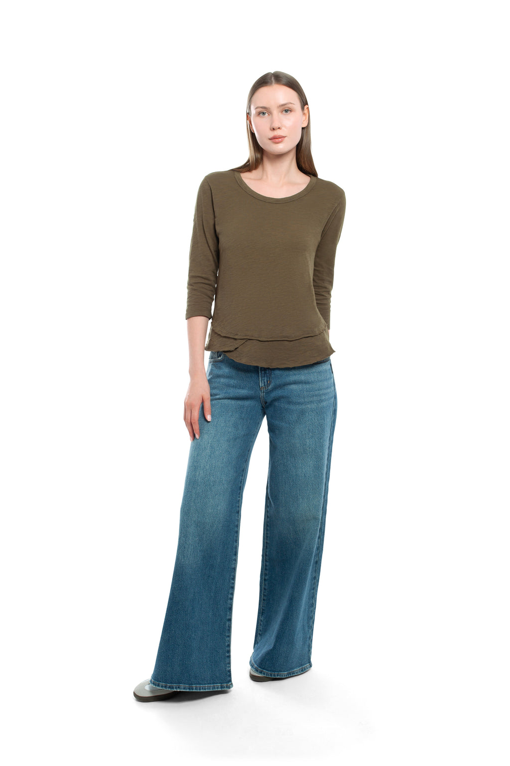 3/4 Sleeve Mock Layer