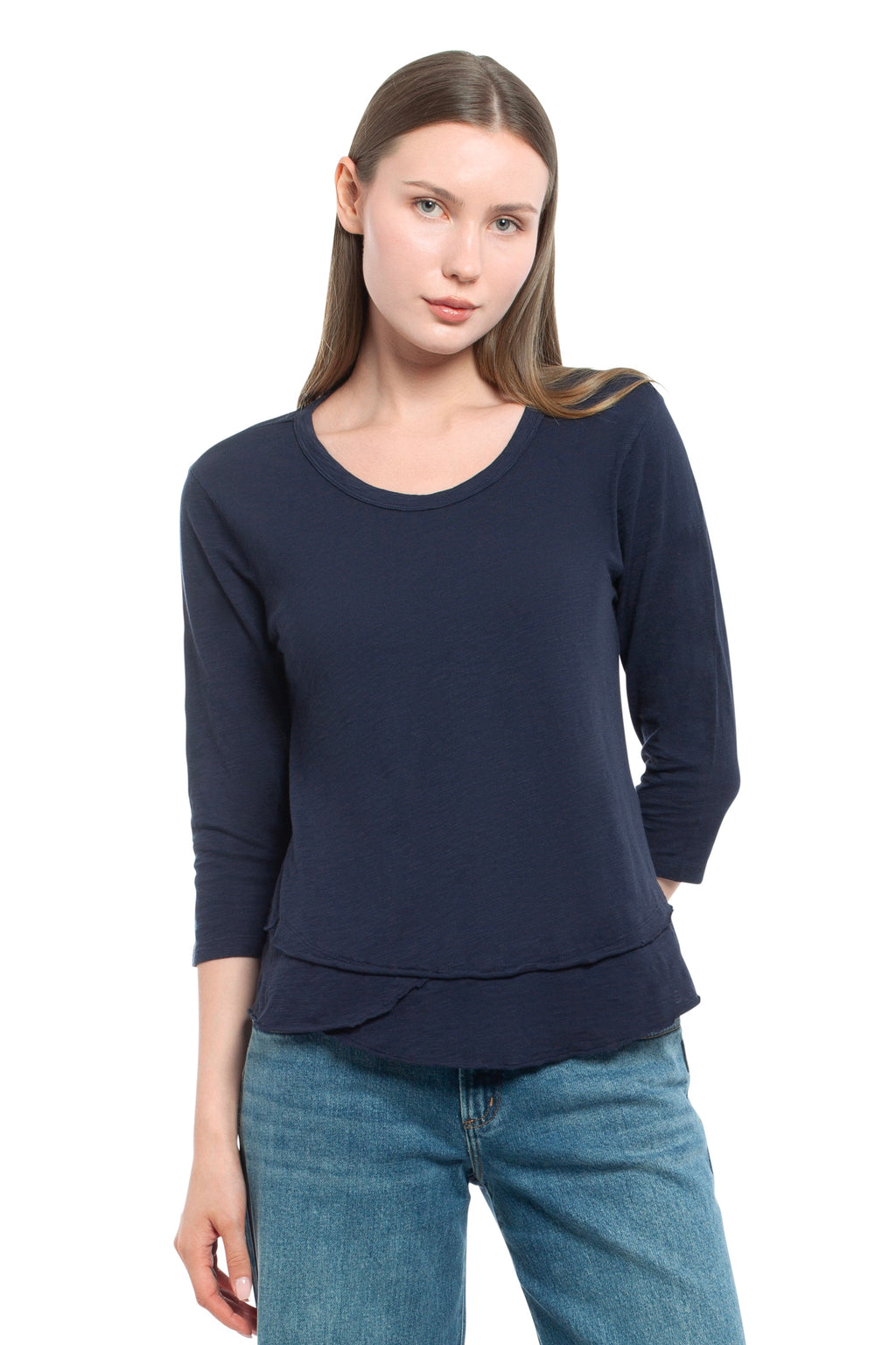 3/4 Sleeve Mock Layer