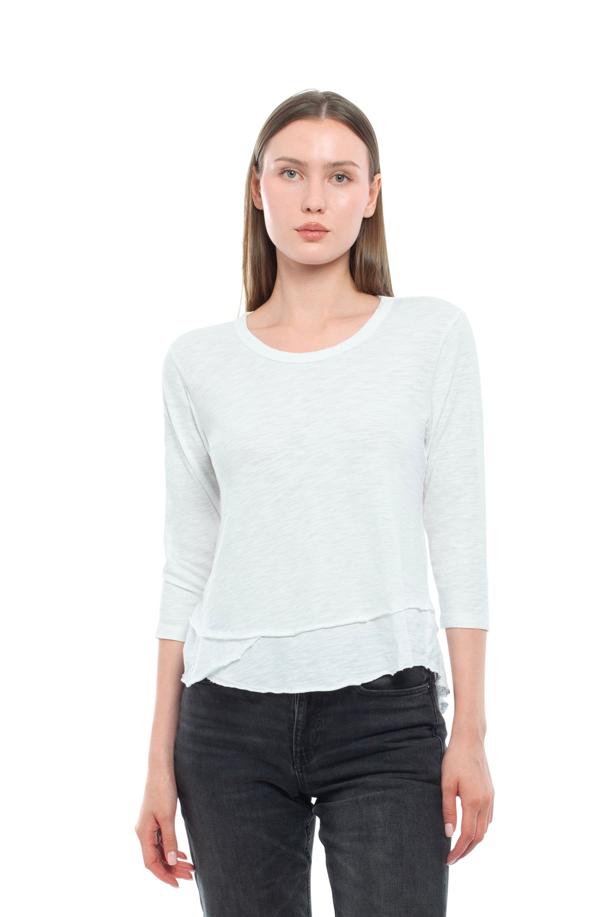 3/4 Sleeve Mock Layer