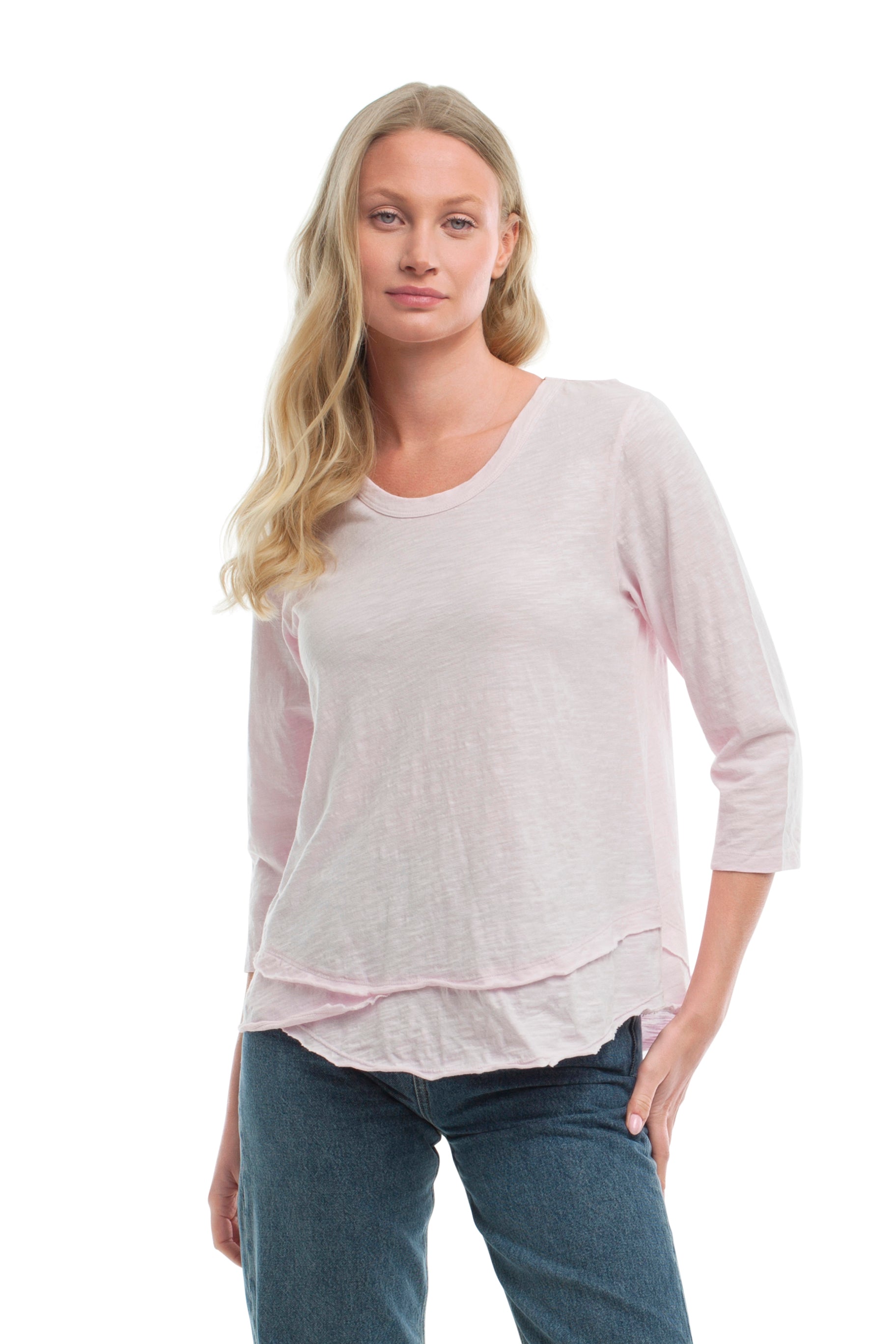 3/4 Sleeve Mock Layer