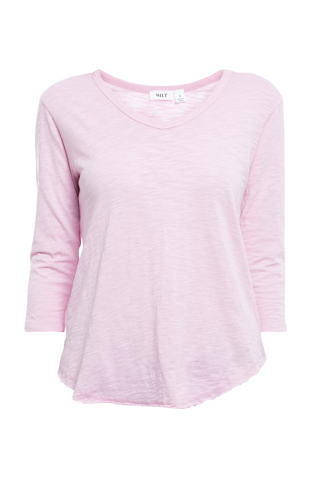 3/4 Sleeve V-Neck Shirttail