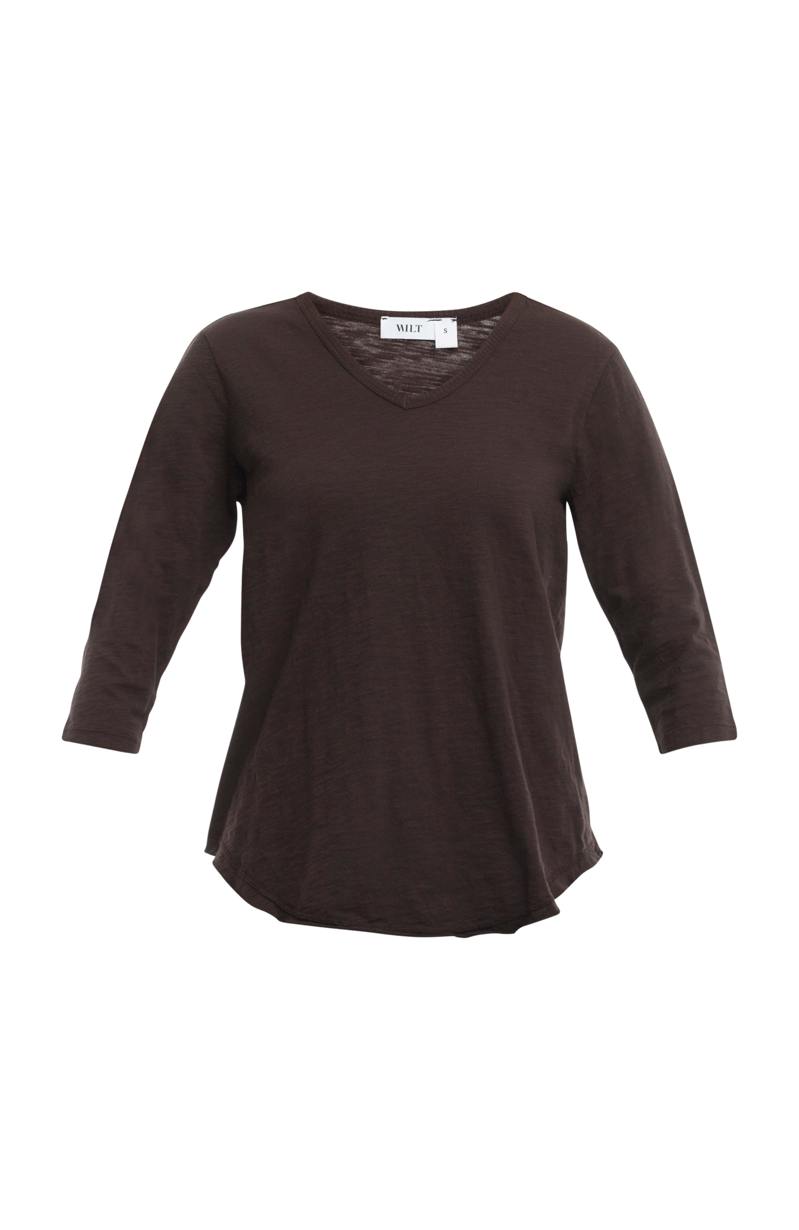 3/4 Sleeve V-Neck Shirttail