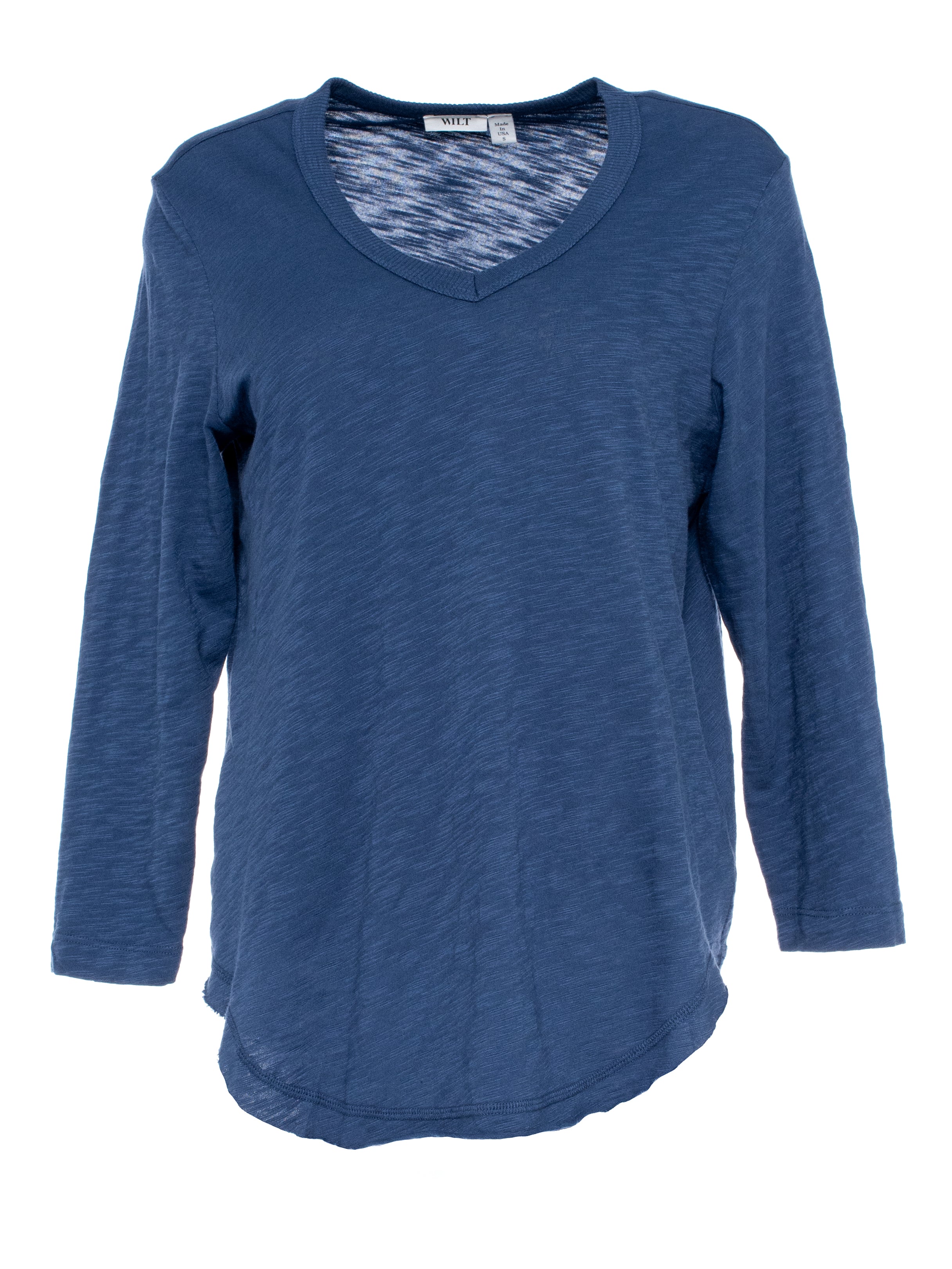 3/4 Sleeve V-Neck Shirttail