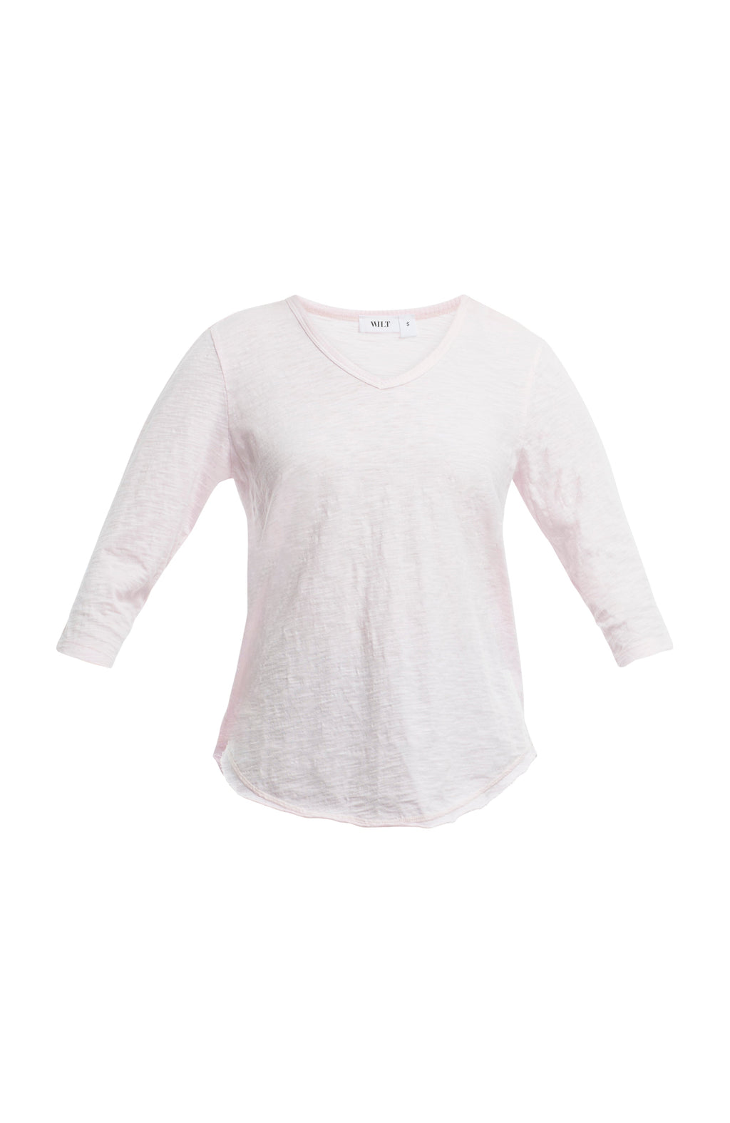 3/4 Sleeve V-Neck Shirttail