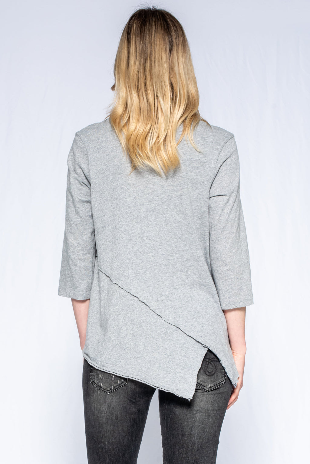 Crew 3/4 Sleeve EZ Cross Over Hem Shirt
