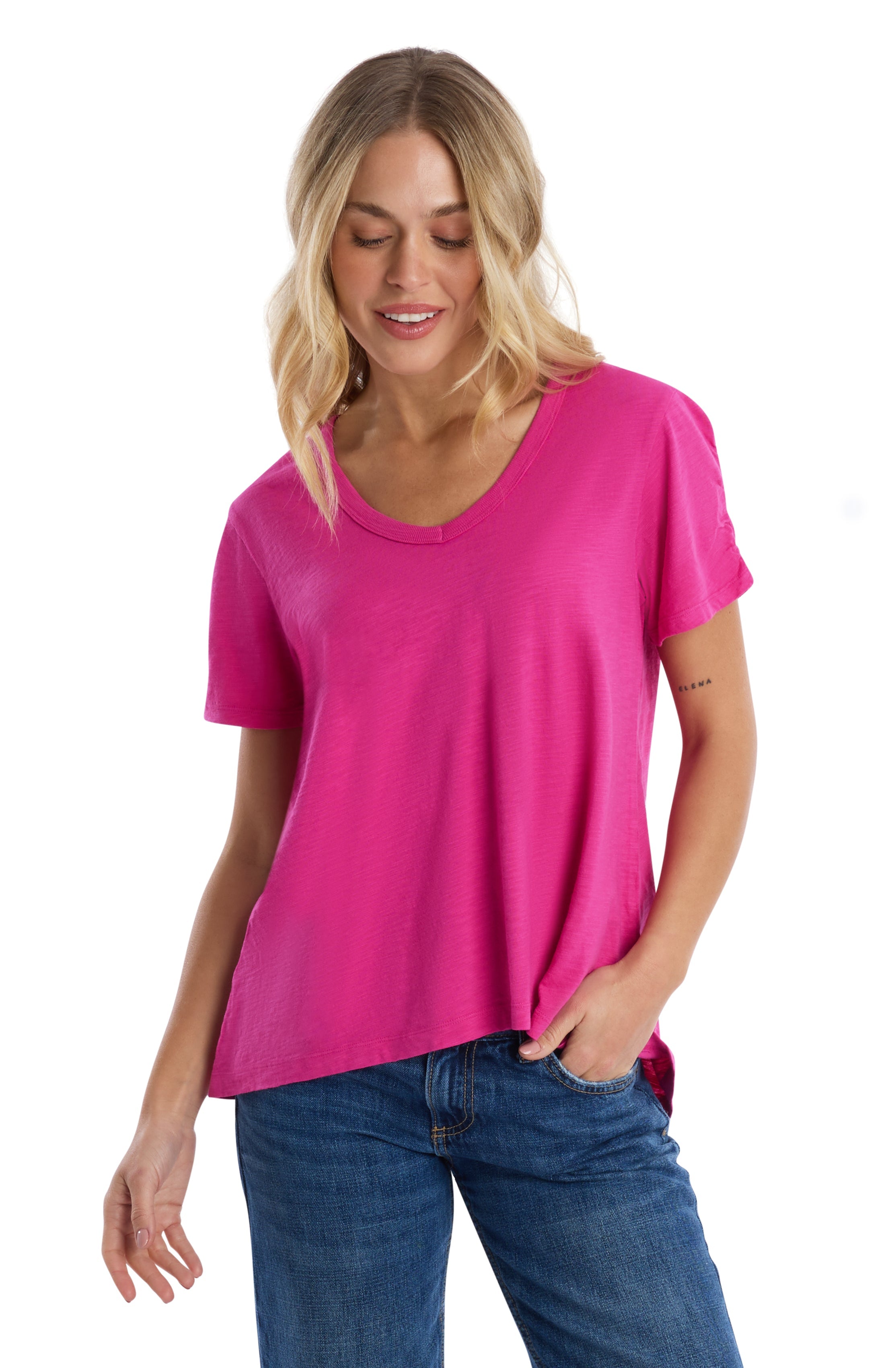 Sexy deep v-neck ruched sleeve
