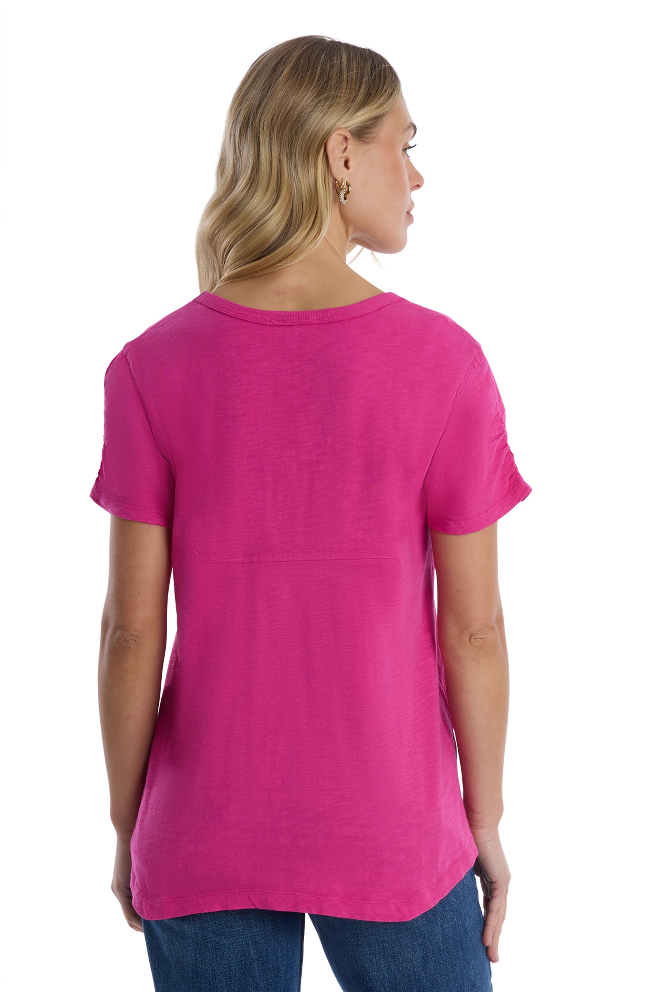 Sexy deep v-neck ruched sleeve
