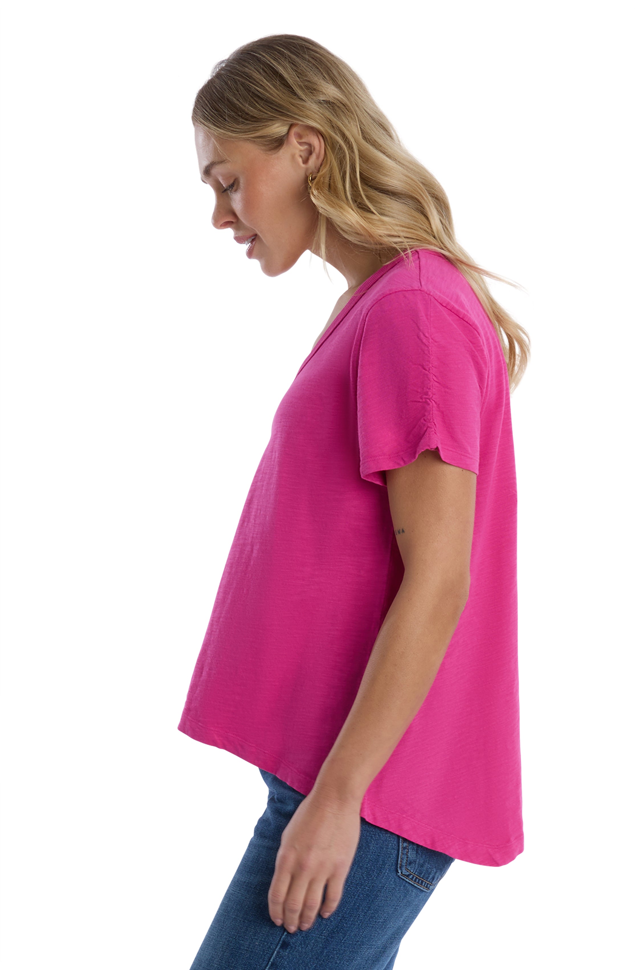 Sexy deep v-neck ruched sleeve