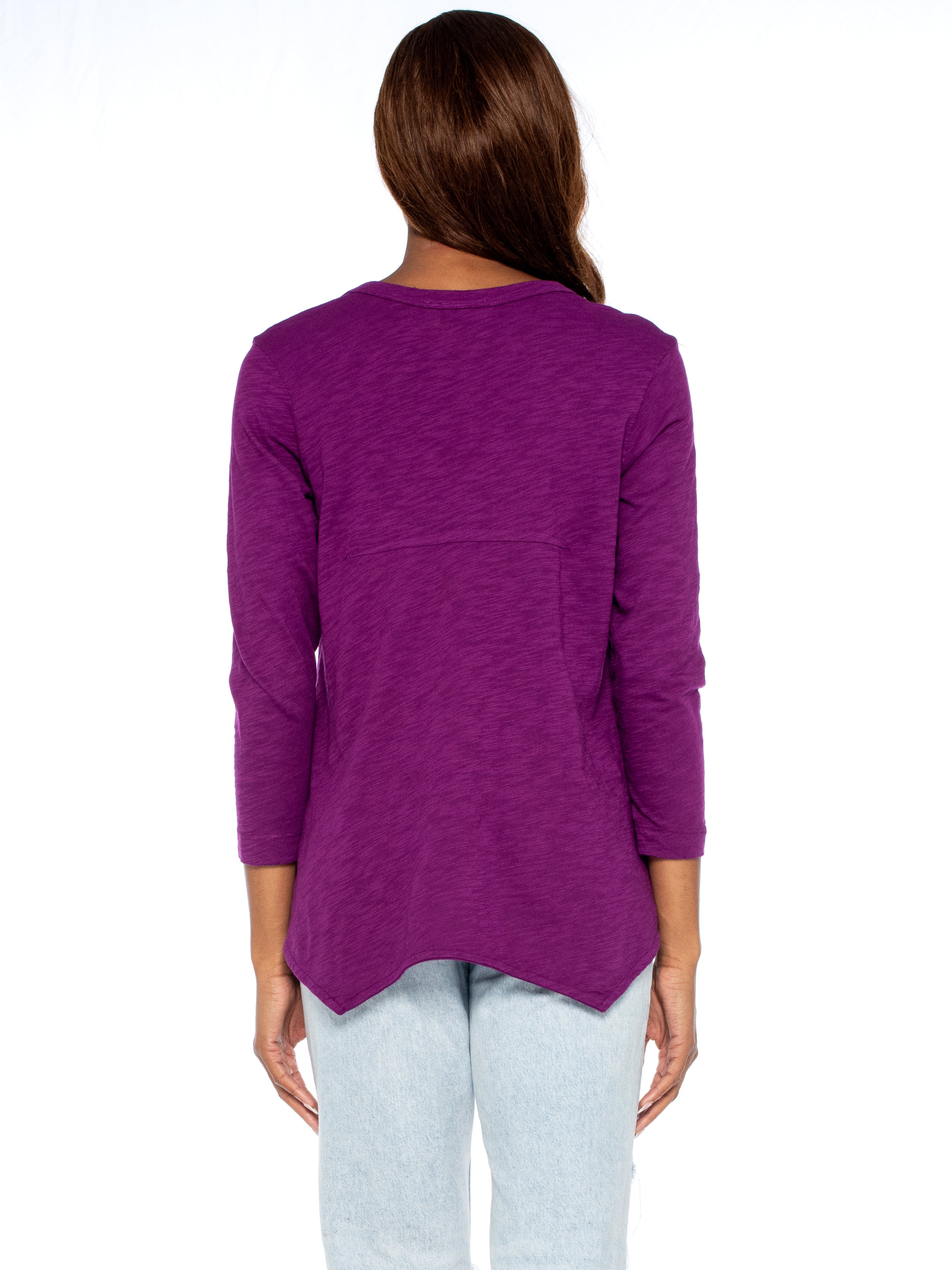 Scoopy Neck 3/4 Sleeve Boyfriend Tee
