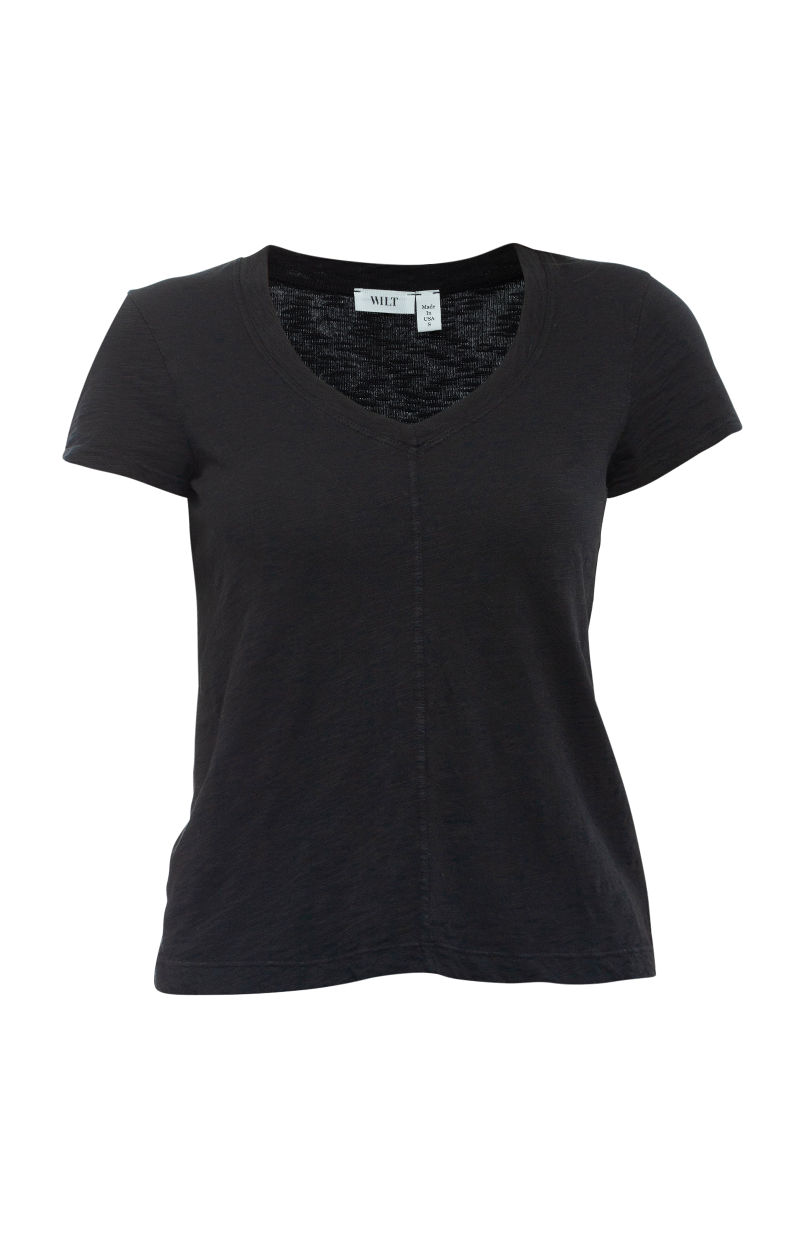 Slim Deep V-Neck Rib Back Tee