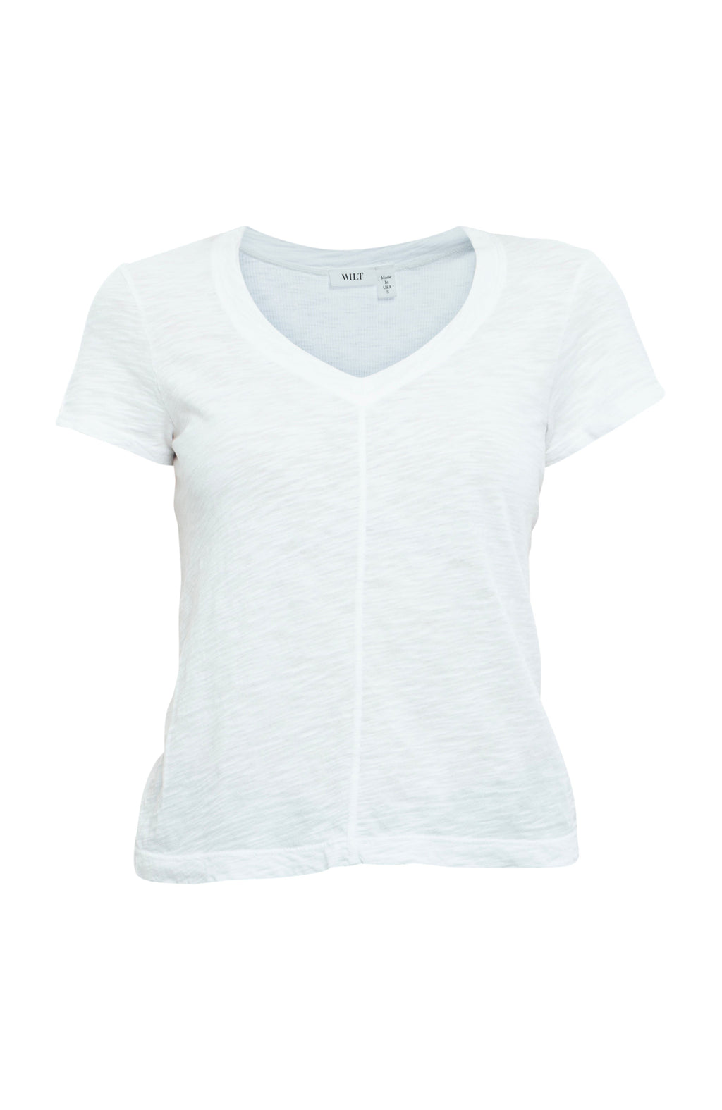 Slim Deep V-Neck Rib Back Tee