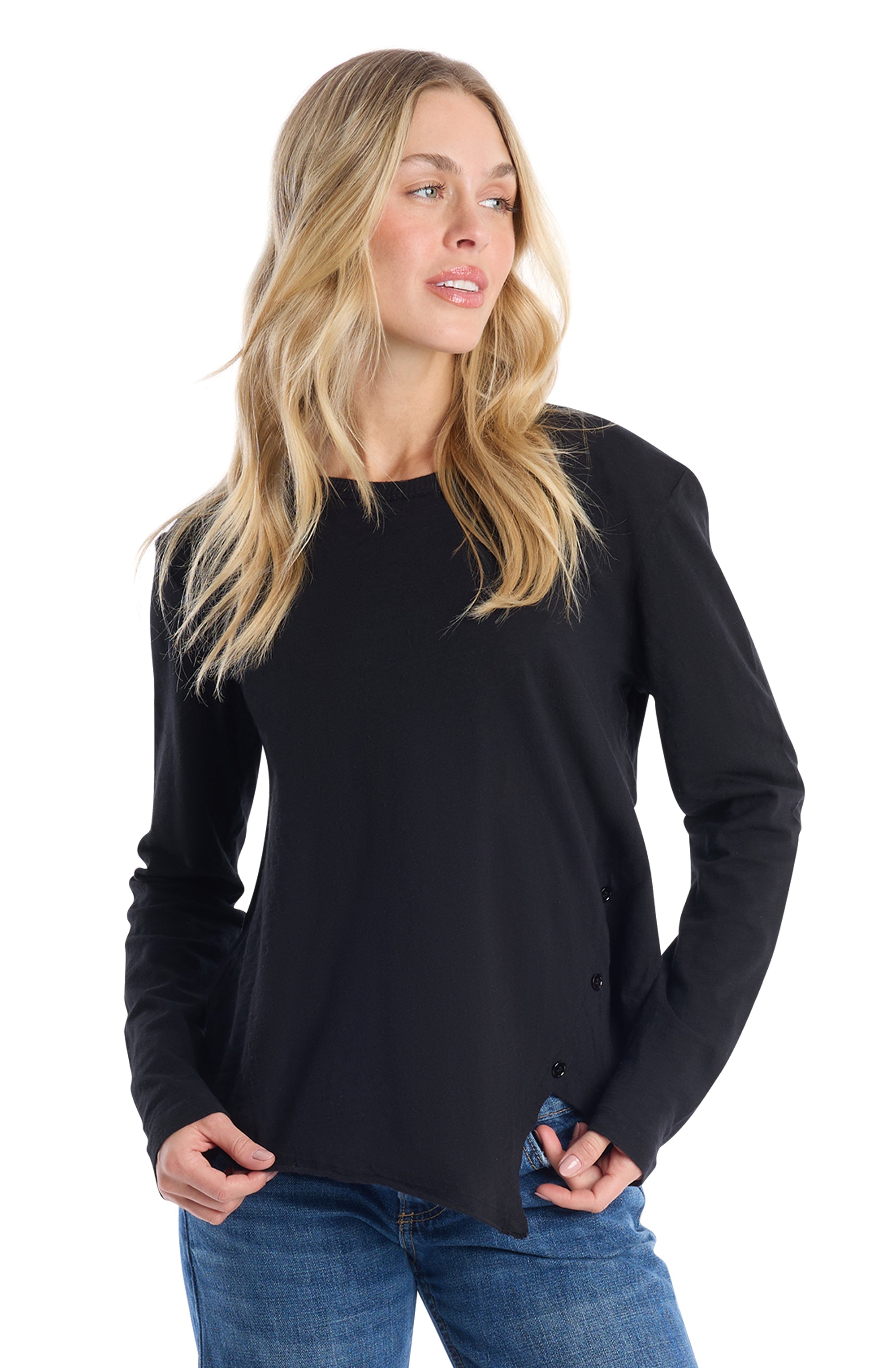 Long Sleeve with Asymmetrical Hem