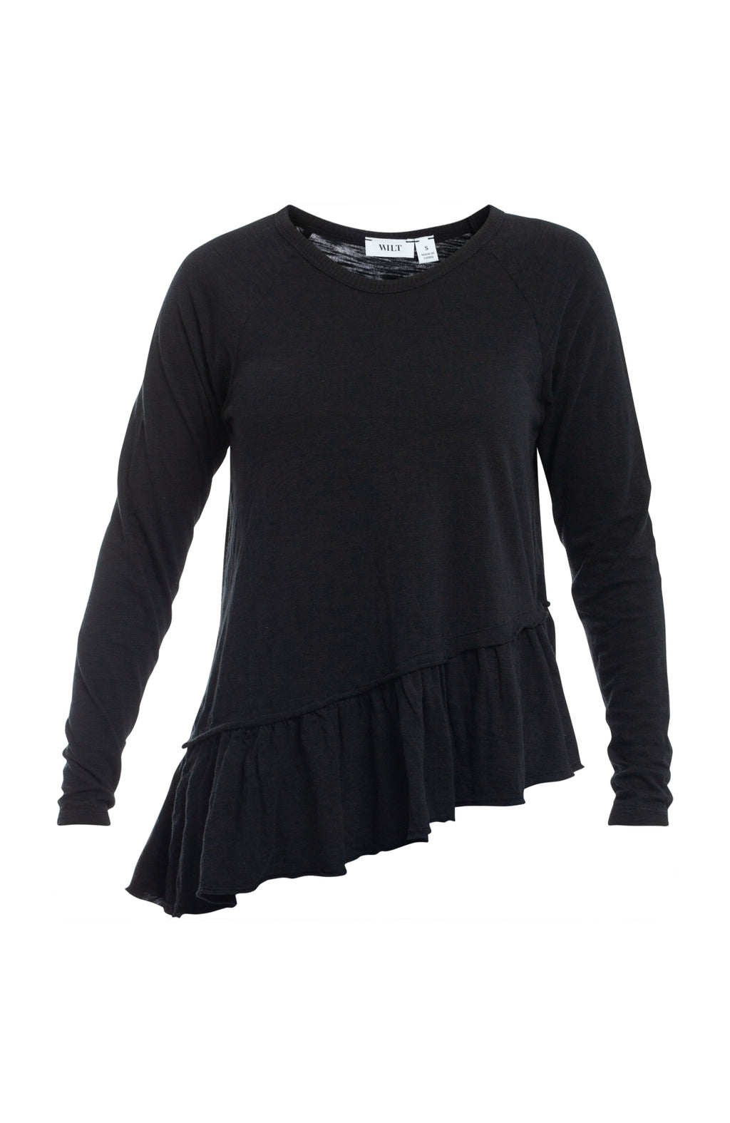 Raglan Long Sleeve Asymmetric Peplum