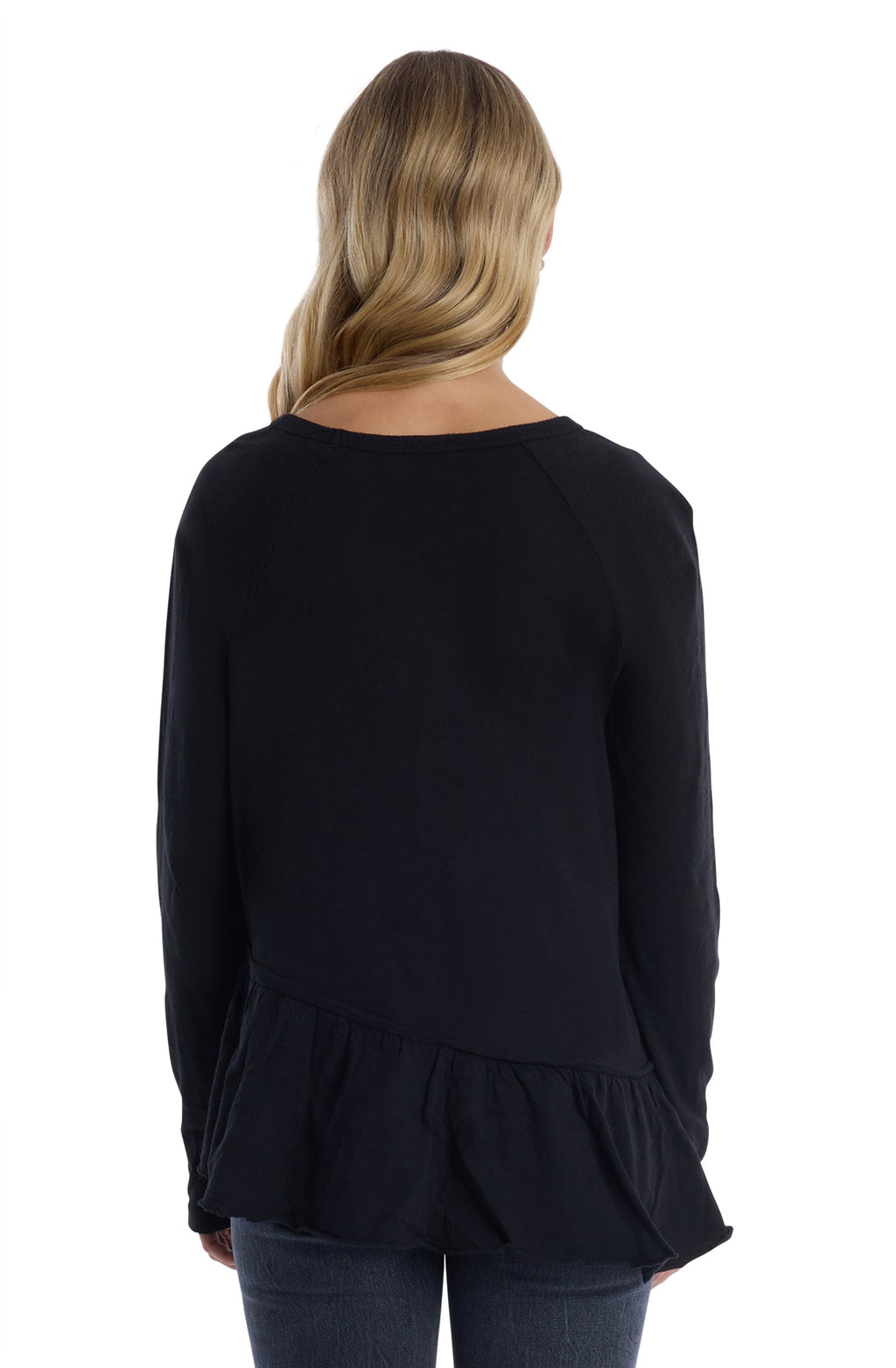 Raglan Long Sleeve Asymmetric Peplum