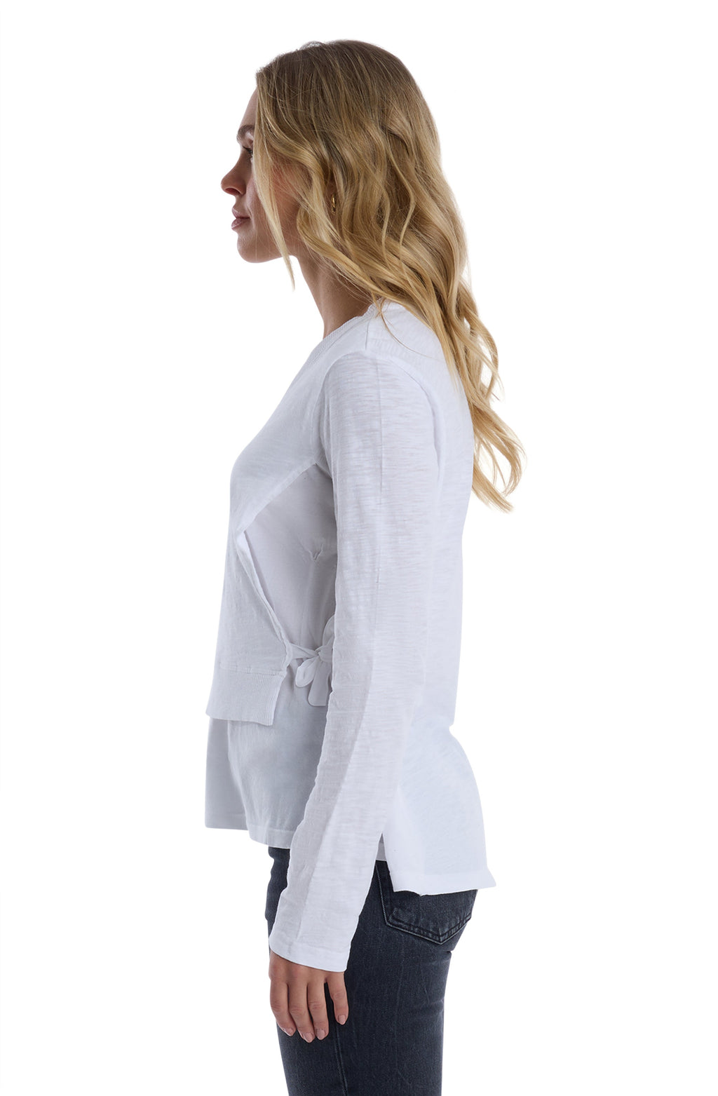 Mixed Media Double Layer Long Sleeve