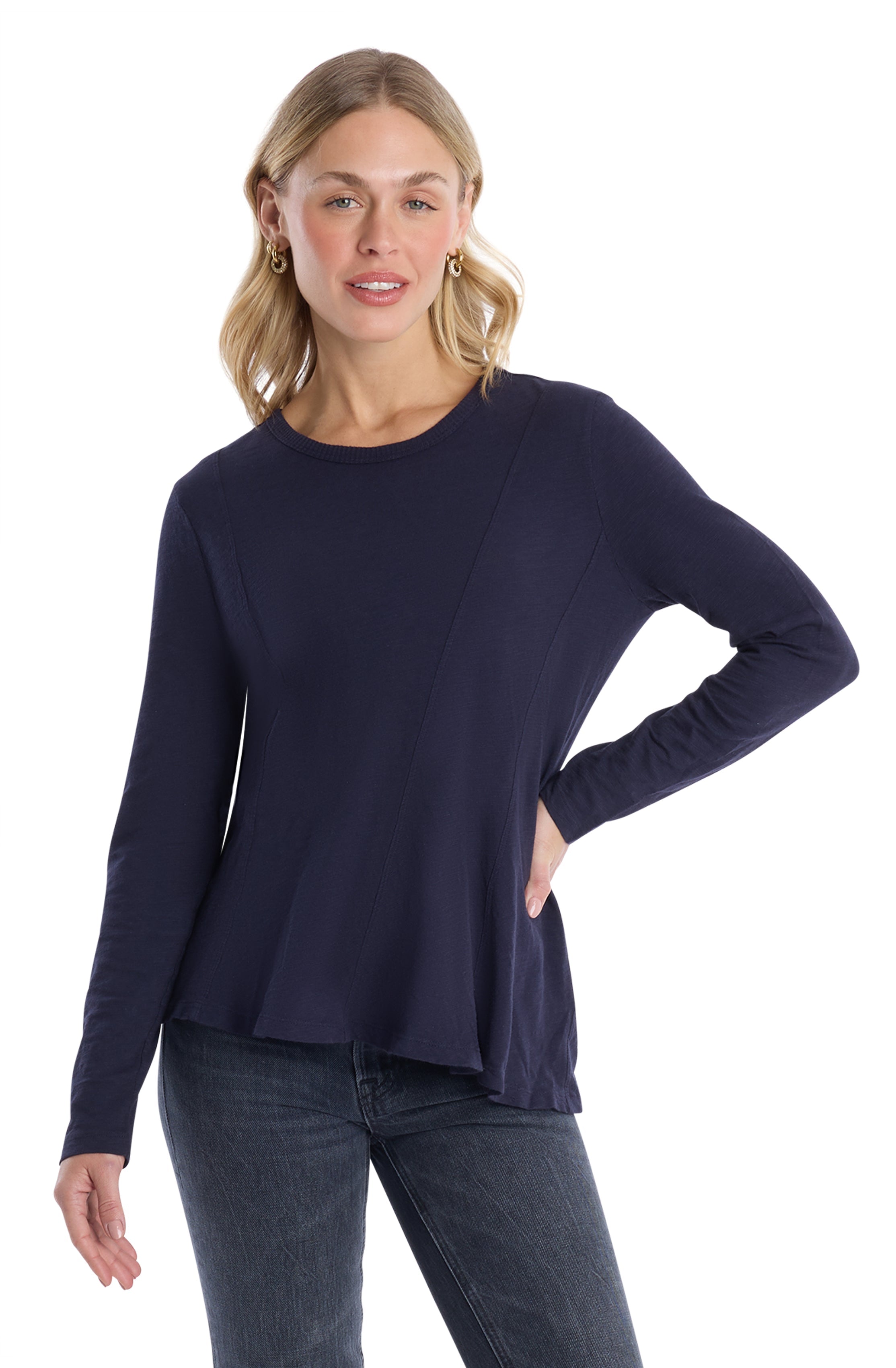 Round Neck Long Sleeve Tee