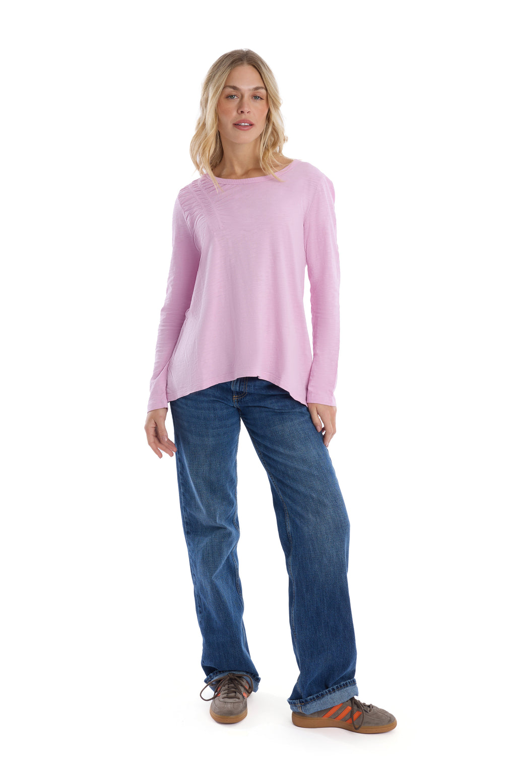 Wide Neck Long Sleeve Tee