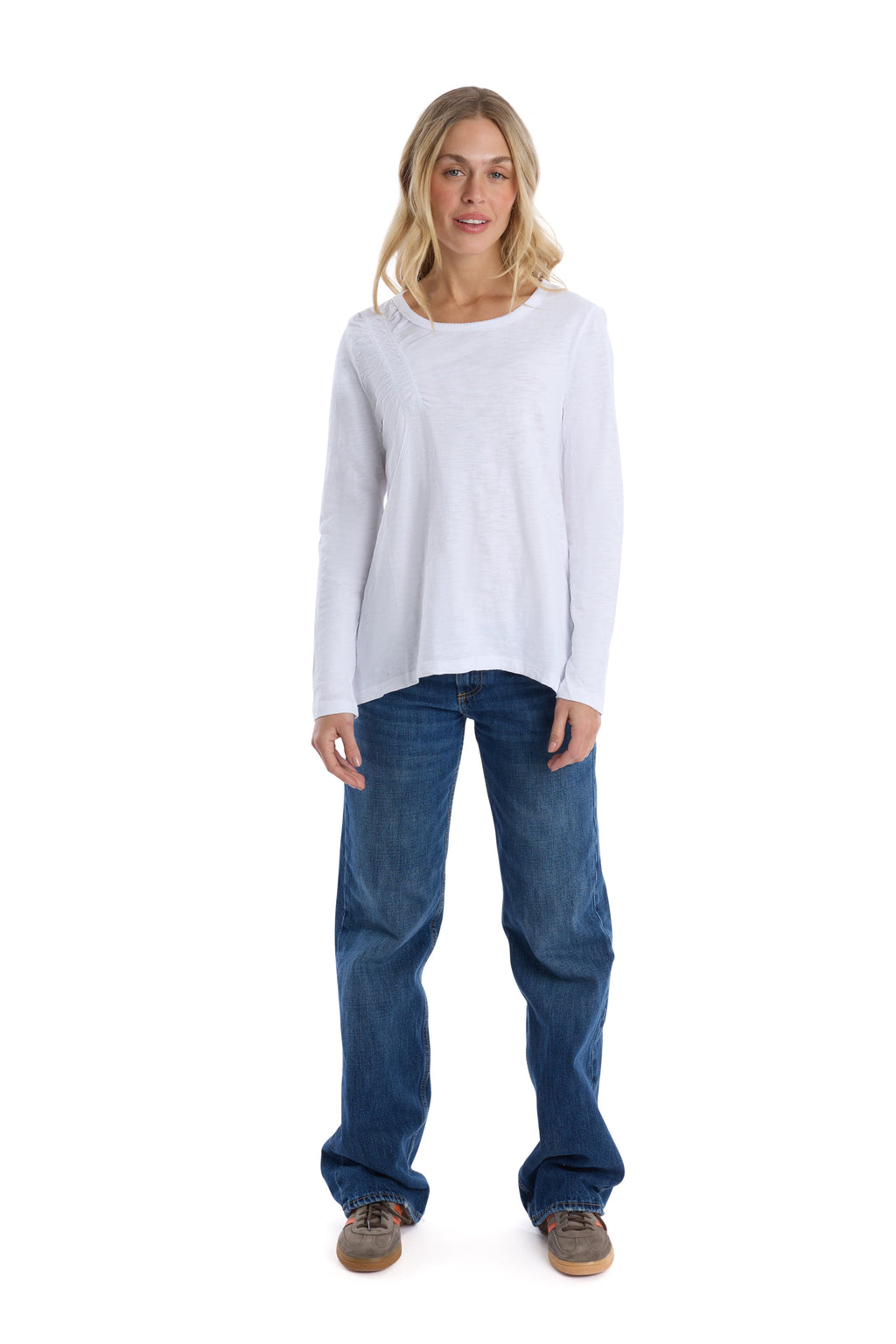 Wide Neck Long Sleeve Tee