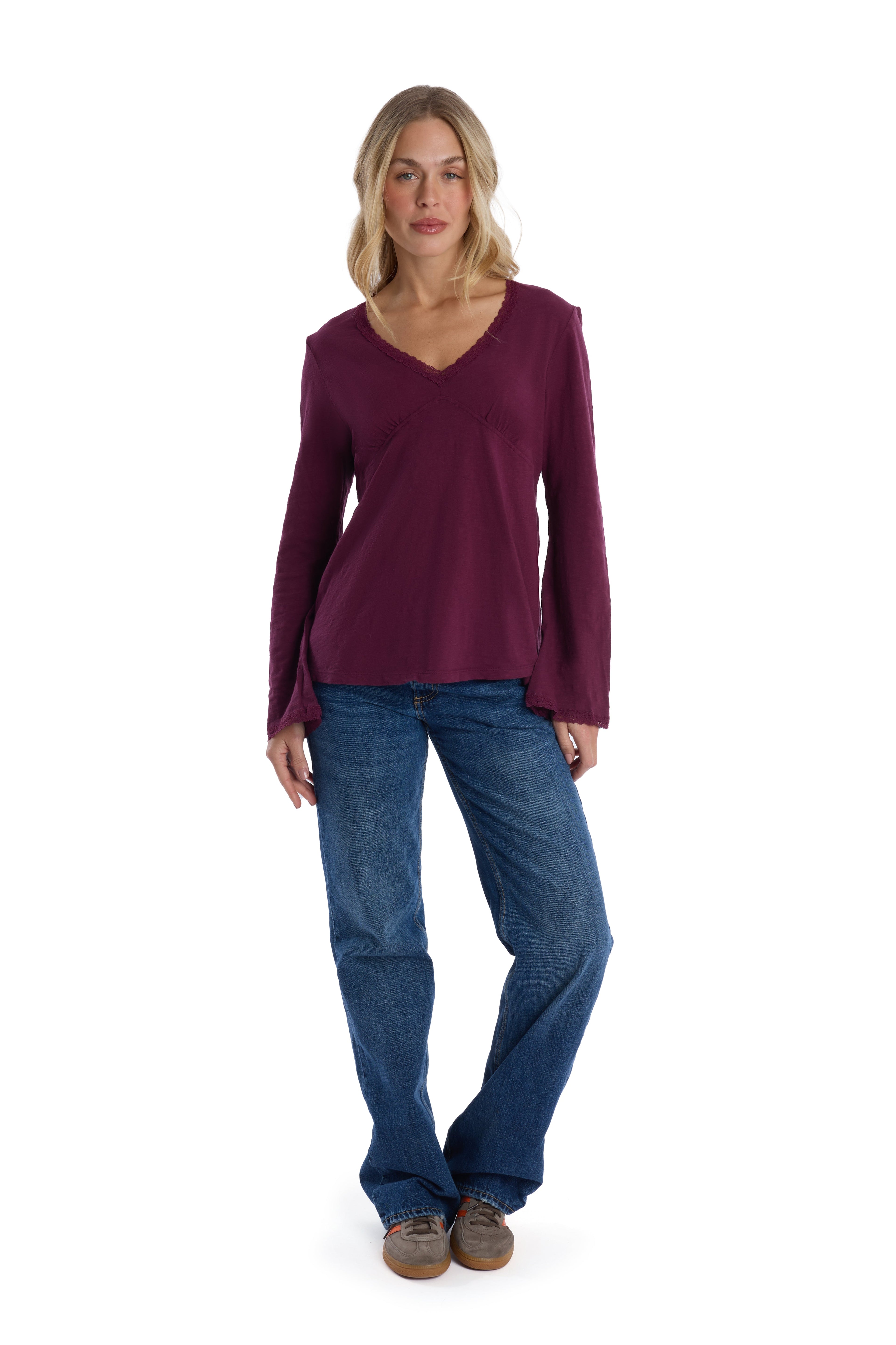 V-Neck Long Sleeve Empire