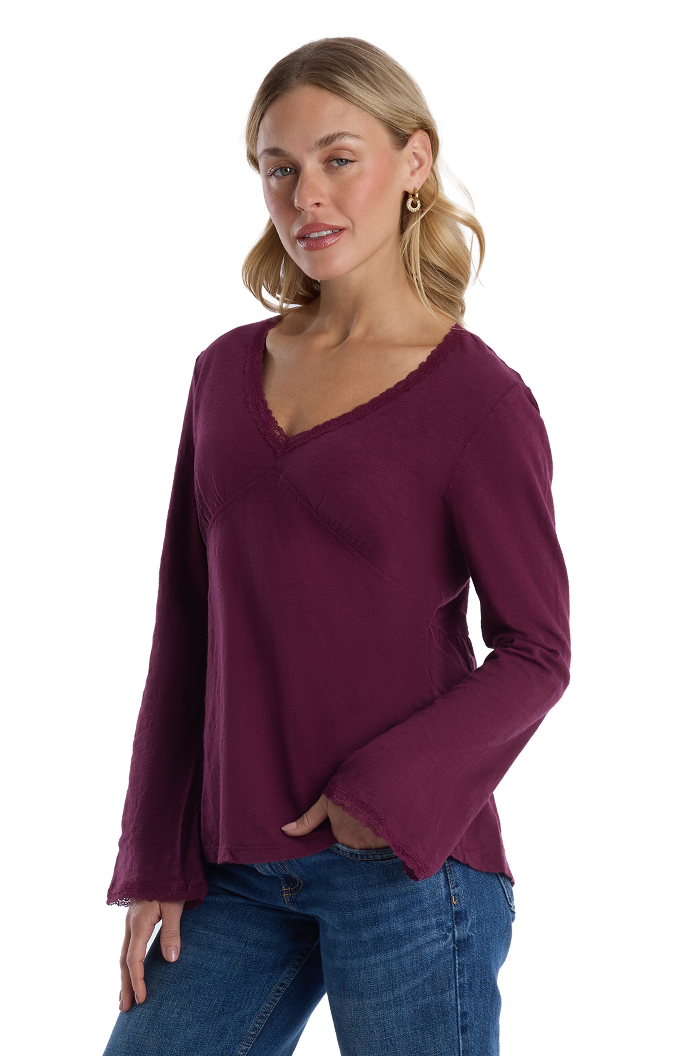 V-Neck Long Sleeve Empire