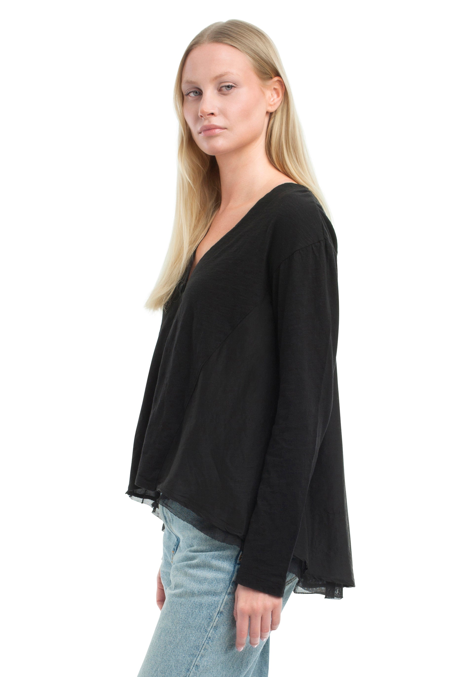 Button Front Mixed Cardigan