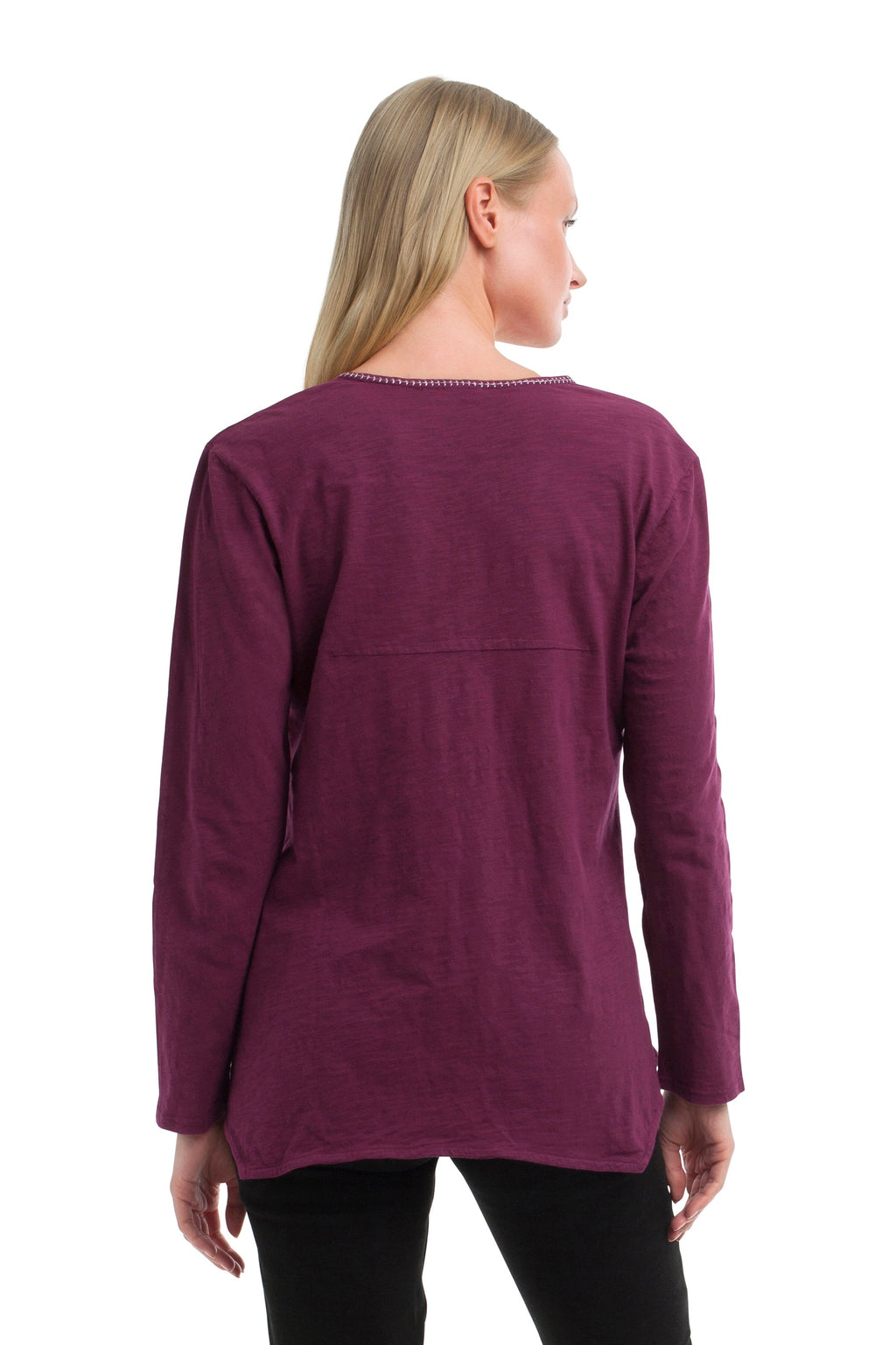 Metallic Thread V-Neck