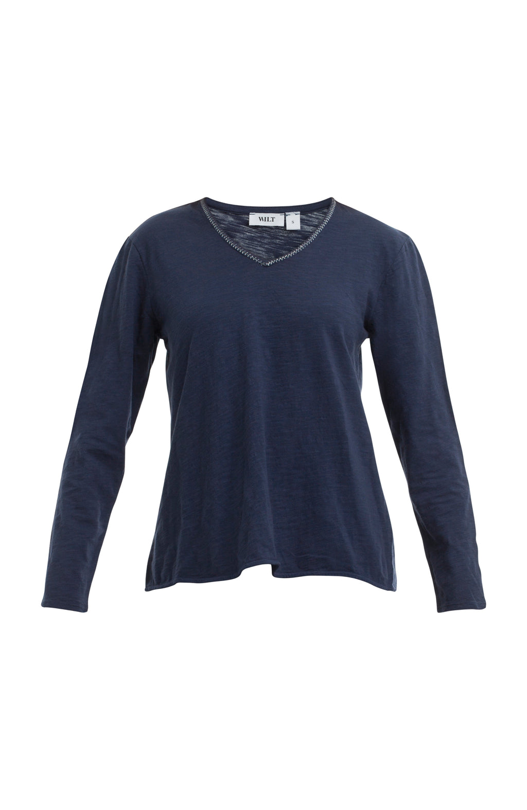 Metallic Thread V-Neck