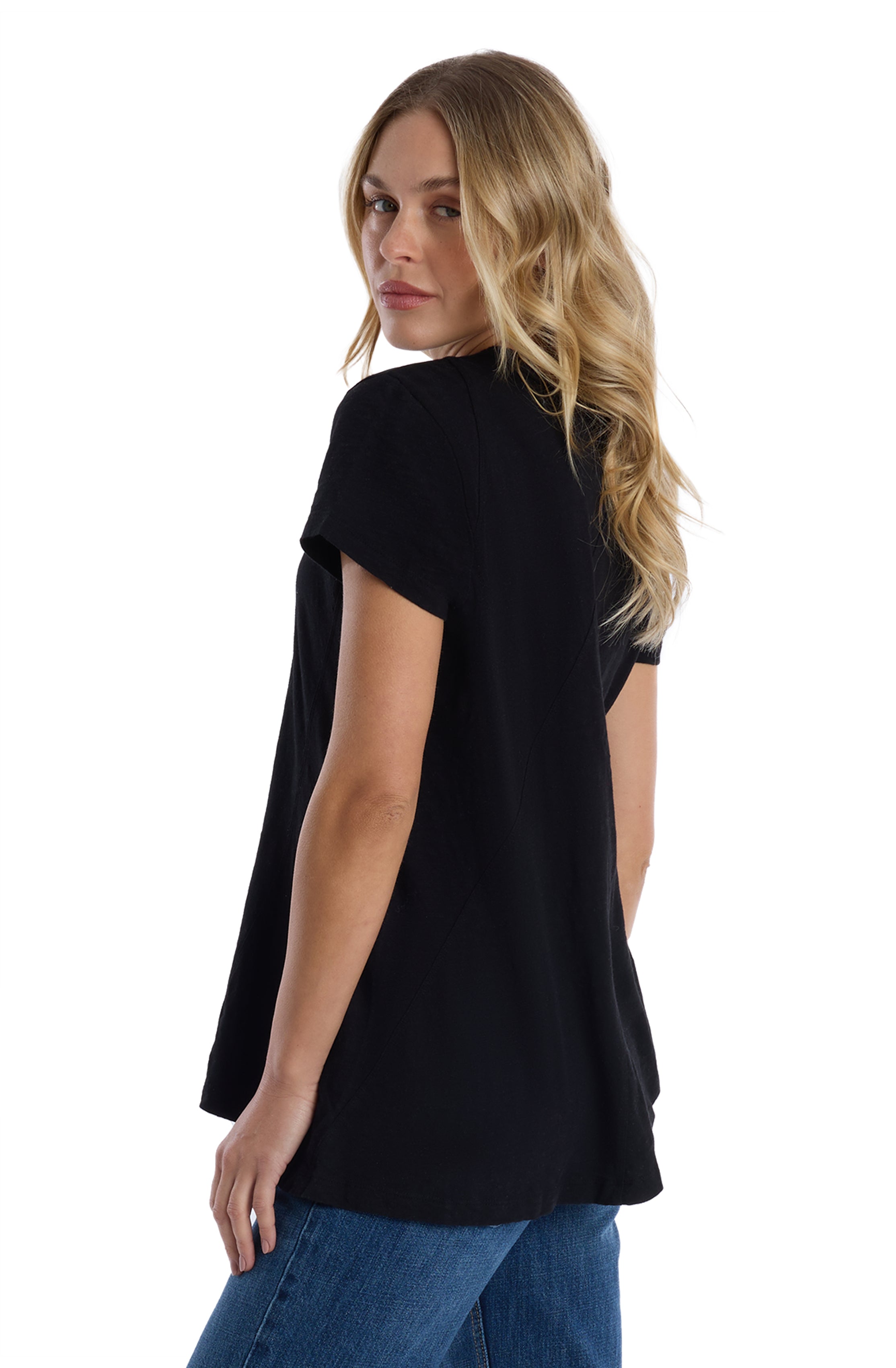 Round neck short sleeve tee