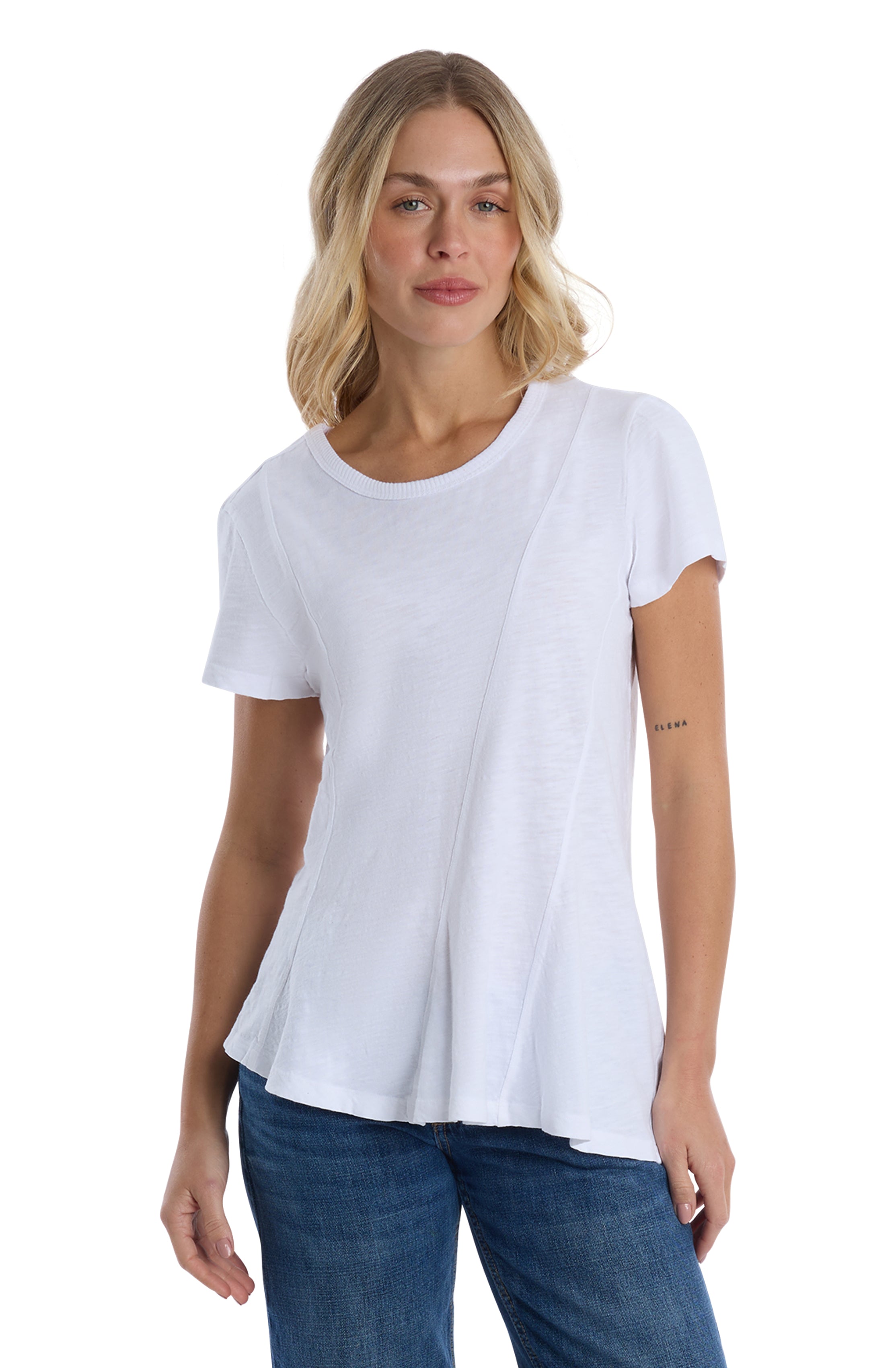 Round neck short sleeve tee